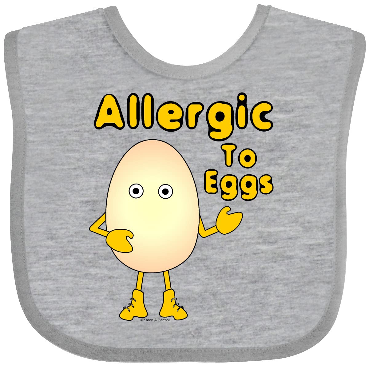 Allergic To Eggs Baby Bib by Inktastic - Soft & Absorbent for Infants with Egg Allergies - Perfect for Feeding Time & Messy Play