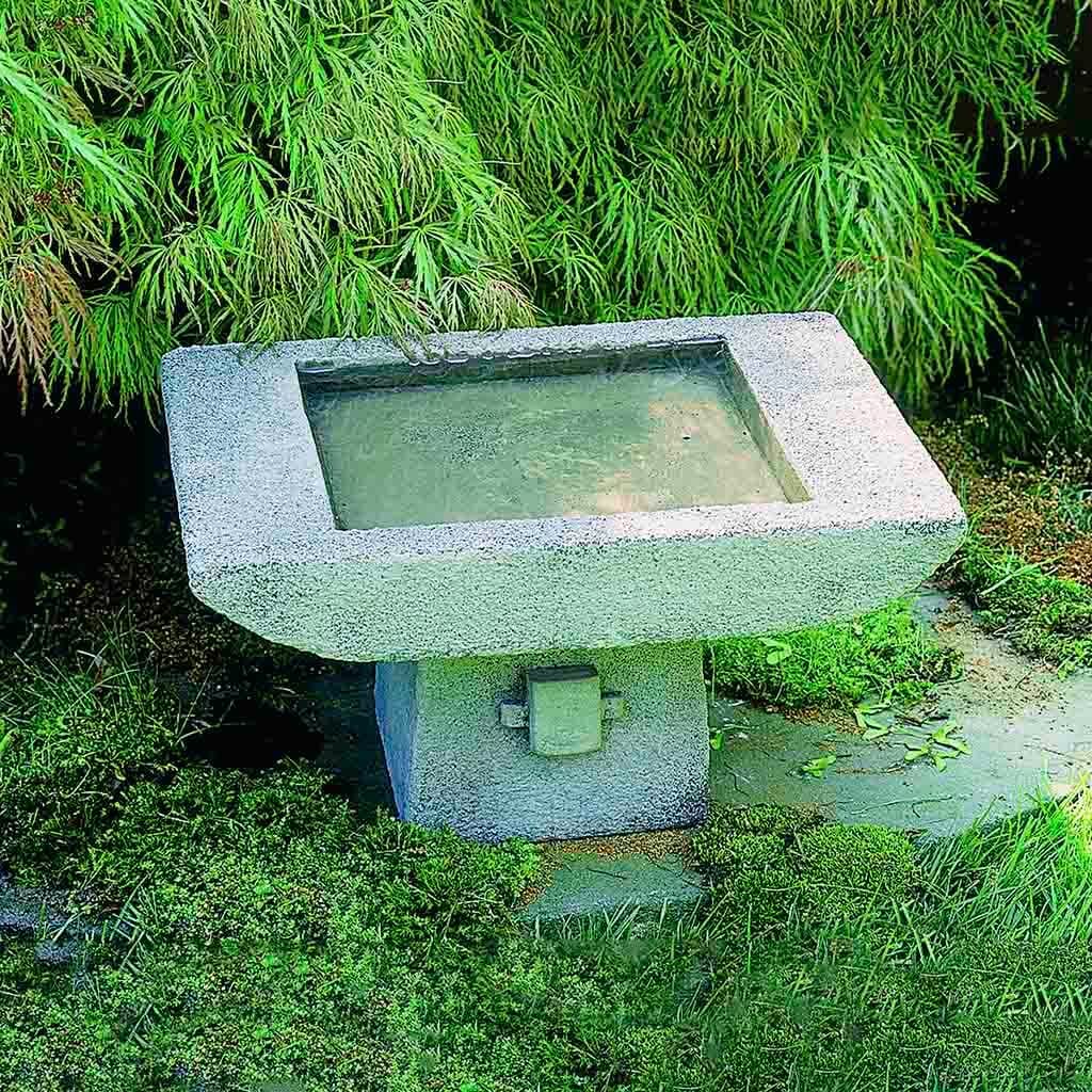 Campania International Kyoto Birdbath - Elegant Outdoor Garden Decor for Birds - Perfect for Patio, Yard, and Garden Decoration