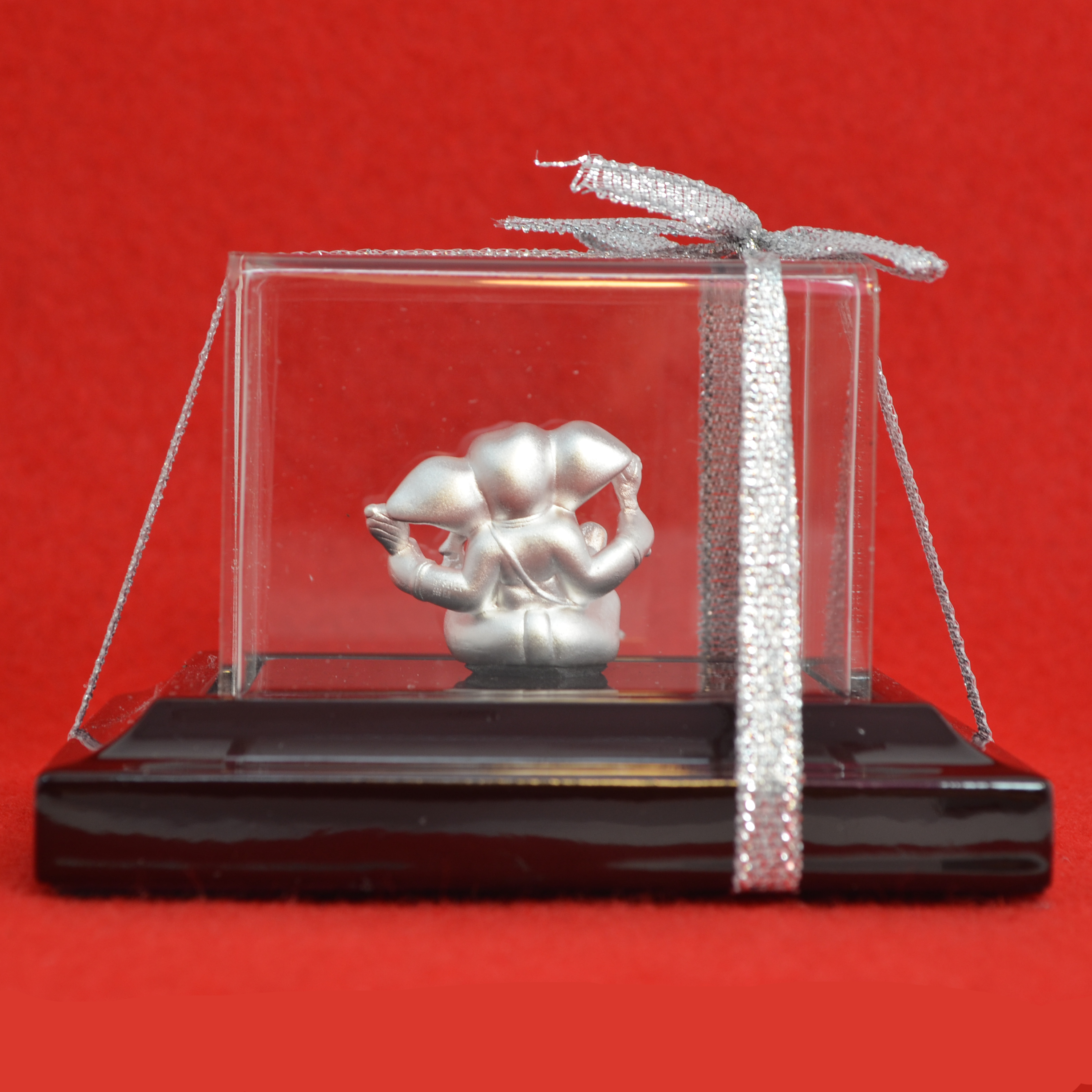 999 Pure Silver Small Ganesha Idol in Rectangular Base - Authentic Hindu God Statue for Home Altar, Office Desk & Spiritual Decor | Perfect for Puja, Meditation & Gift Giving
