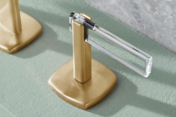 Allaria Lever Handle Kit for Widespread Bathroom Faucet (Pair) - Brilliance Luxe Gold/Clear HL5368 GLCL Brizo | Perfect for Modern Bathroom Renovation & Luxury Home Upgrade