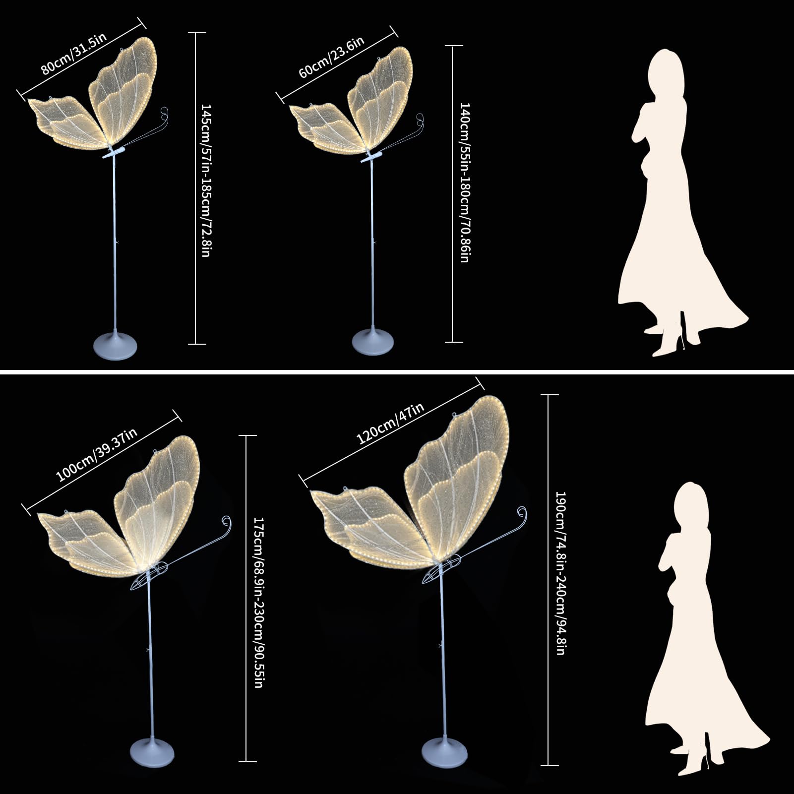 Elegant Butterfly Floor Lamp & Ceiling Light - Romantic Wedding Decor for Indoor Party Events, Perfect for Ceremonies, Receptions, and Home Decoration