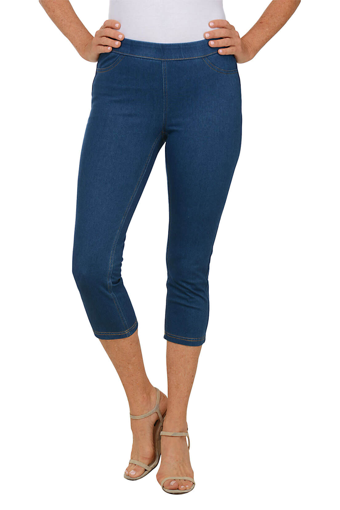 Women's Stretchy Pull-On Capri Jeggings - Comfortable High Waist Ankle-Length Leggings for Yoga, Workout & Casual Wear