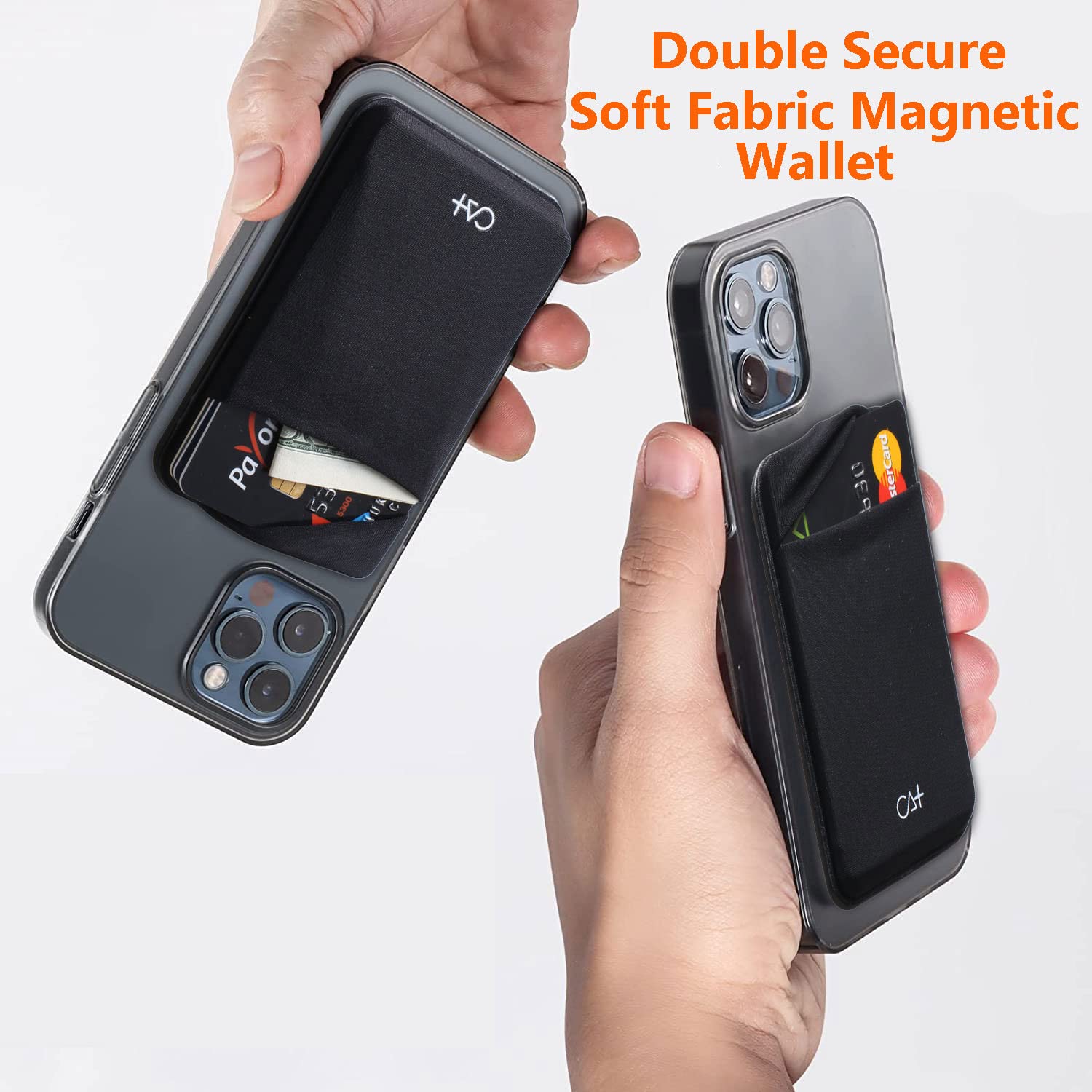 Magnetic Card Holder for iPhone 14 13 12 Pro Max & Samsung Galaxy - Slim Phone Wallet Sticker with Wireless Charging Compatible - Leopard Print Design - Perfect for Travel, Shopping & Contactless Payments