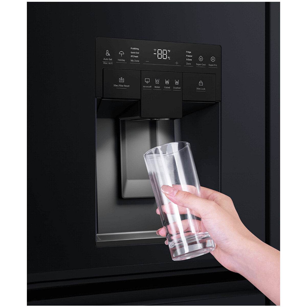 Haier 601L Quad Door Refrigerator with Ice and Water Dispenser - Black Stainless Steel HRF680YZC | Large Capacity French Door Fridge for Family Kitchen, Entertaining & Bulk Grocery Storage