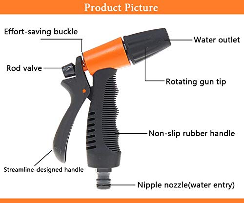 2-Pattern Garden Hose Nozzle Sprayer - Heavy Duty Water Gun for Car Washing, Lawn Watering & Garden Sprinkling | Perfect for Outdoor Cleaning, Plant Care & Vehicle Maintenance