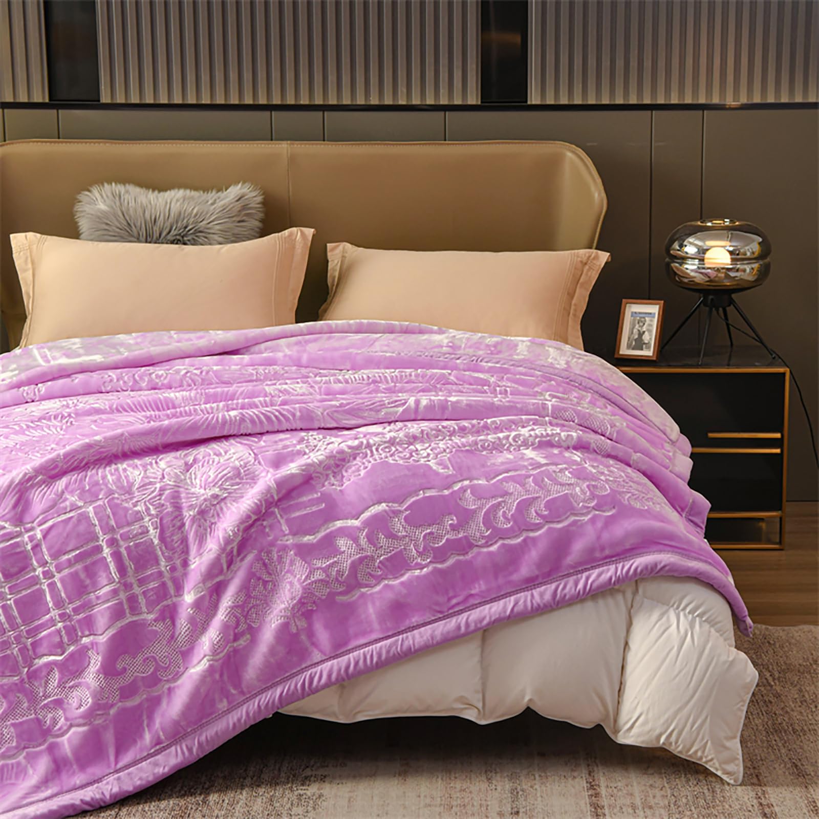 LGYKUMEG 11 Lb Heavy Korean Blanket - Queen Size 2 Ply Reversible Silky Soft Plush Warm Blanket for Autumn & Winter - Cozy for Bed, Couch, and Home Decor