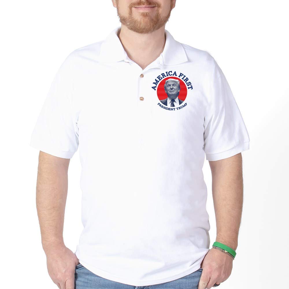 America First Golf Shirt - Patriotic Polo for Men & Women - Comfortable Performance Golf Apparel - Perfect for Golf Courses, Political Events & Outdoor Activities