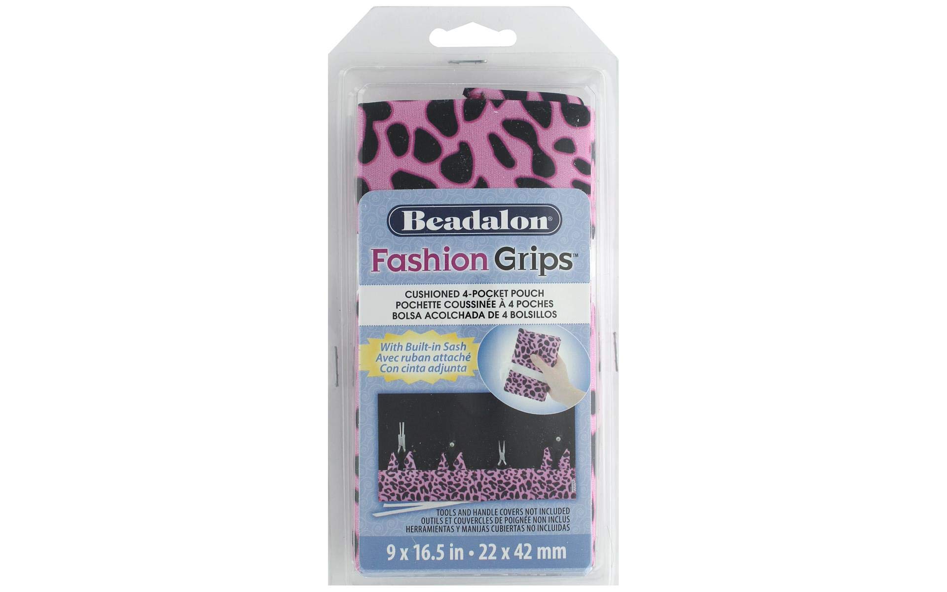 Beadalon FashionGrips Tool Bag - Pink Cheetah Print for Jewelry Making & DIY Crafts | Perfect for Beading, Sewing & Organizing Accessories