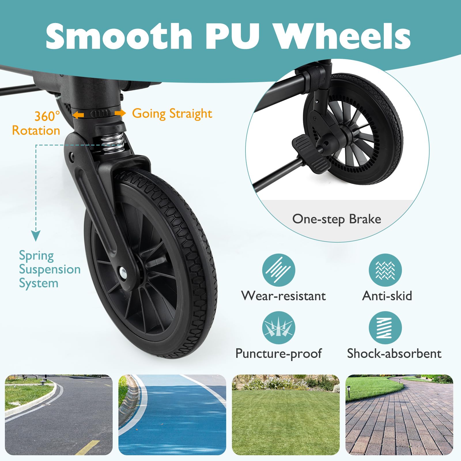 **BABY JOY Double Stroller Wagon for 2 Kids - Foldable Push Pull Wagon with Adjustable Handle, Removable Canopy, Safety Harness, Cup Holder & Snack Tray - Perfect for Outings, Beach, Park & Shopping (Black)**