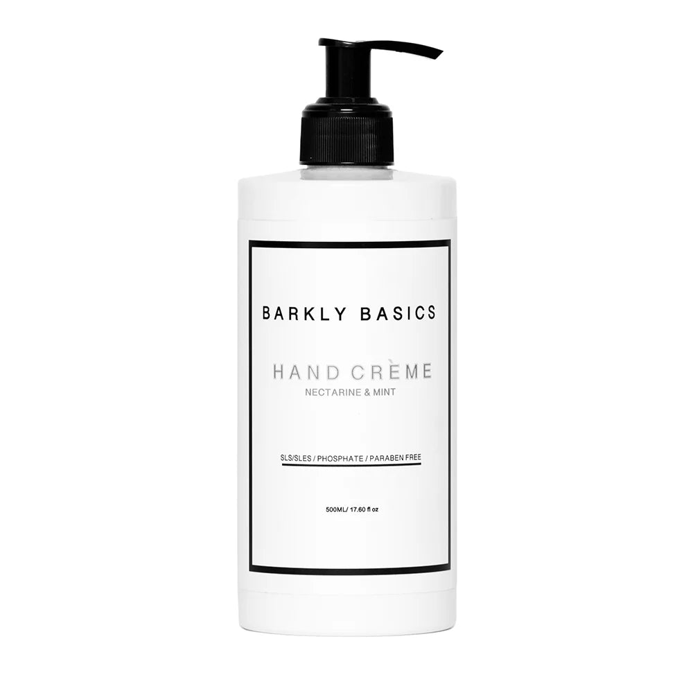 BARKLY BASICS Nectarine & Mint Hand Cream – 500ml Moisturizing Lotion for Dry Skin – Perfect for Office, Travel & Daily Hydration