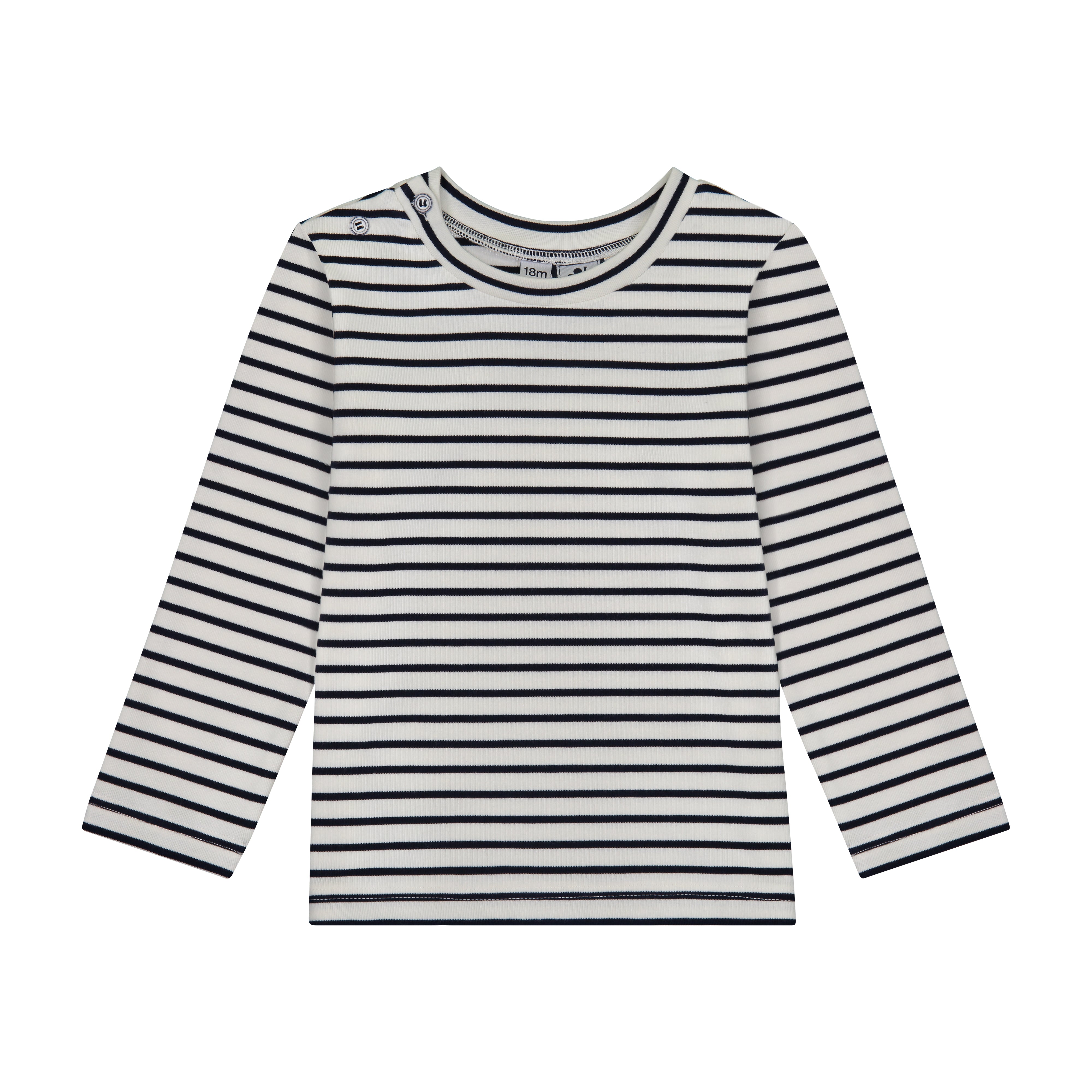 Henry Boys Button Shoulder Long Sleeve Tee - Breton Navy Stripe Shirt for Kids | Casual & School Wear | Perfect for Playdates, Family Outings and Everyday Comfort