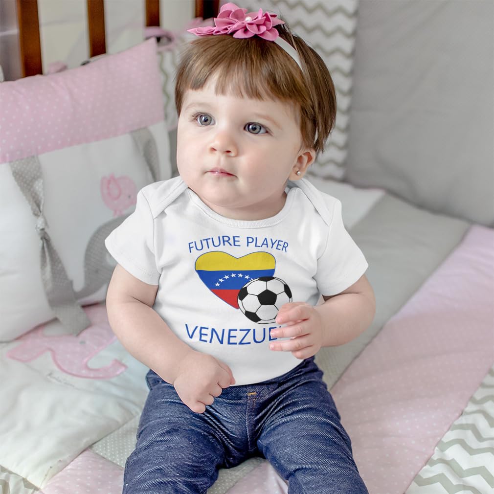 Future Soccer Player Baby Bodysuit - Venezuela & America Cup Themed Outfit for Boys & Girls | Perfect for Game Day, Parties & Photo Shoots