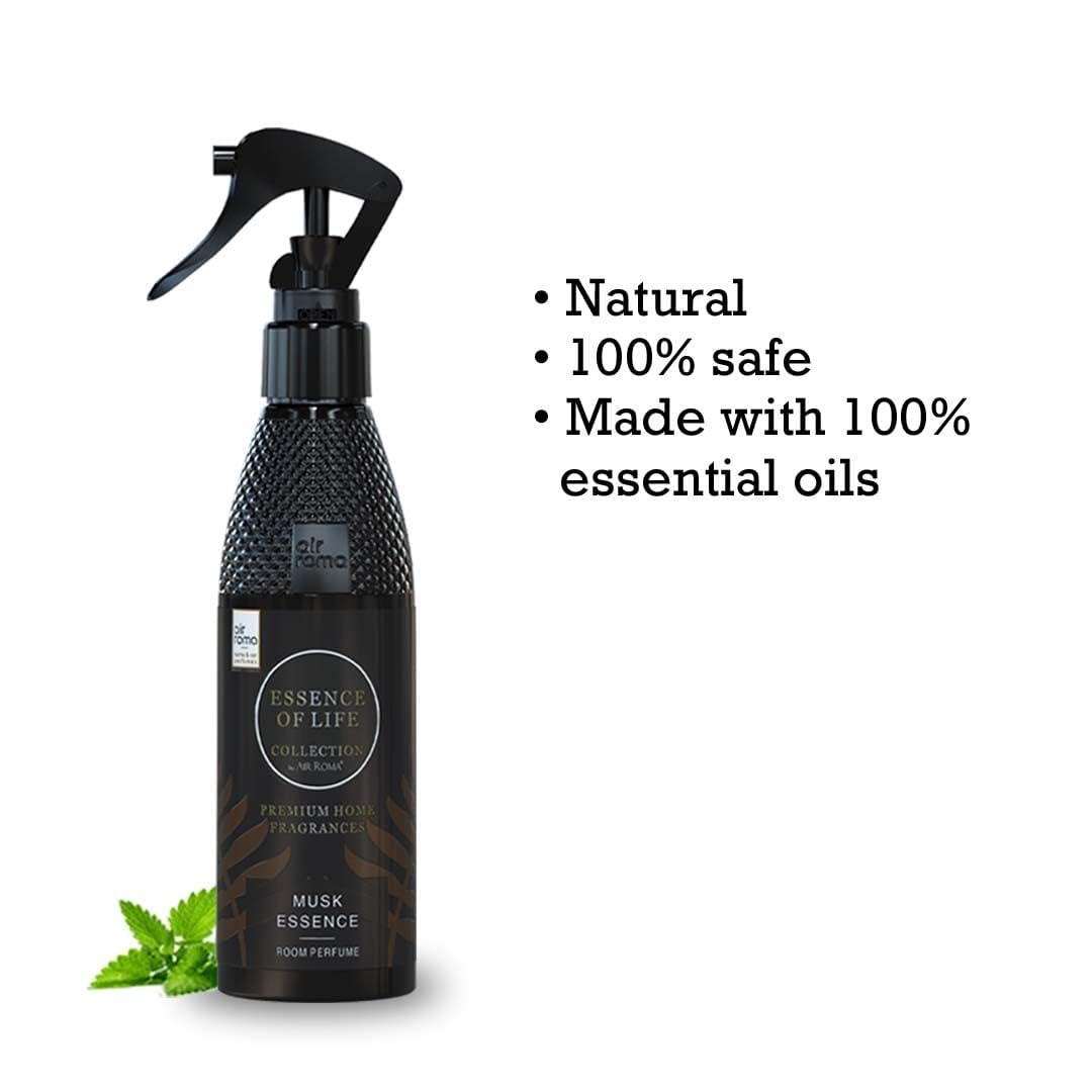 Premium AIR-ROMA Musk Essence Air Freshener Spray - Long-Lasting Fragrance for Home, Car & Office (200ml) - Eliminate Odors & Refresh Spaces Instantly