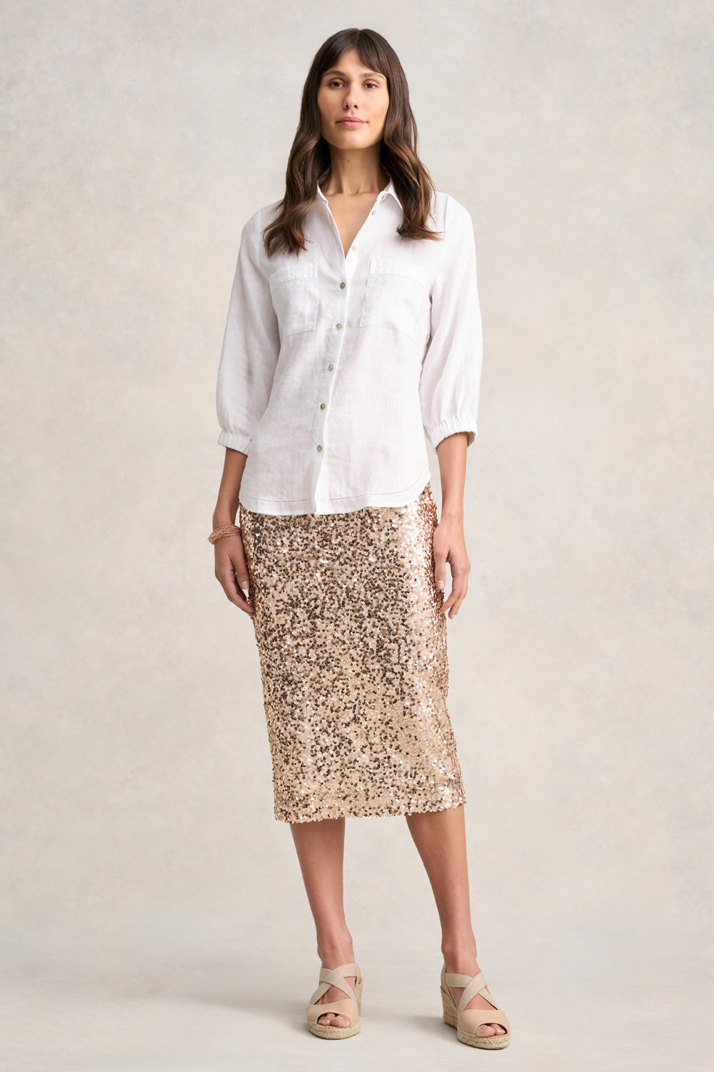 Sparkly Sequin Skirt for Women - Ice Gold Party Skirt | Perfect for New Year, Christmas, Club Outfits & Special Occasions