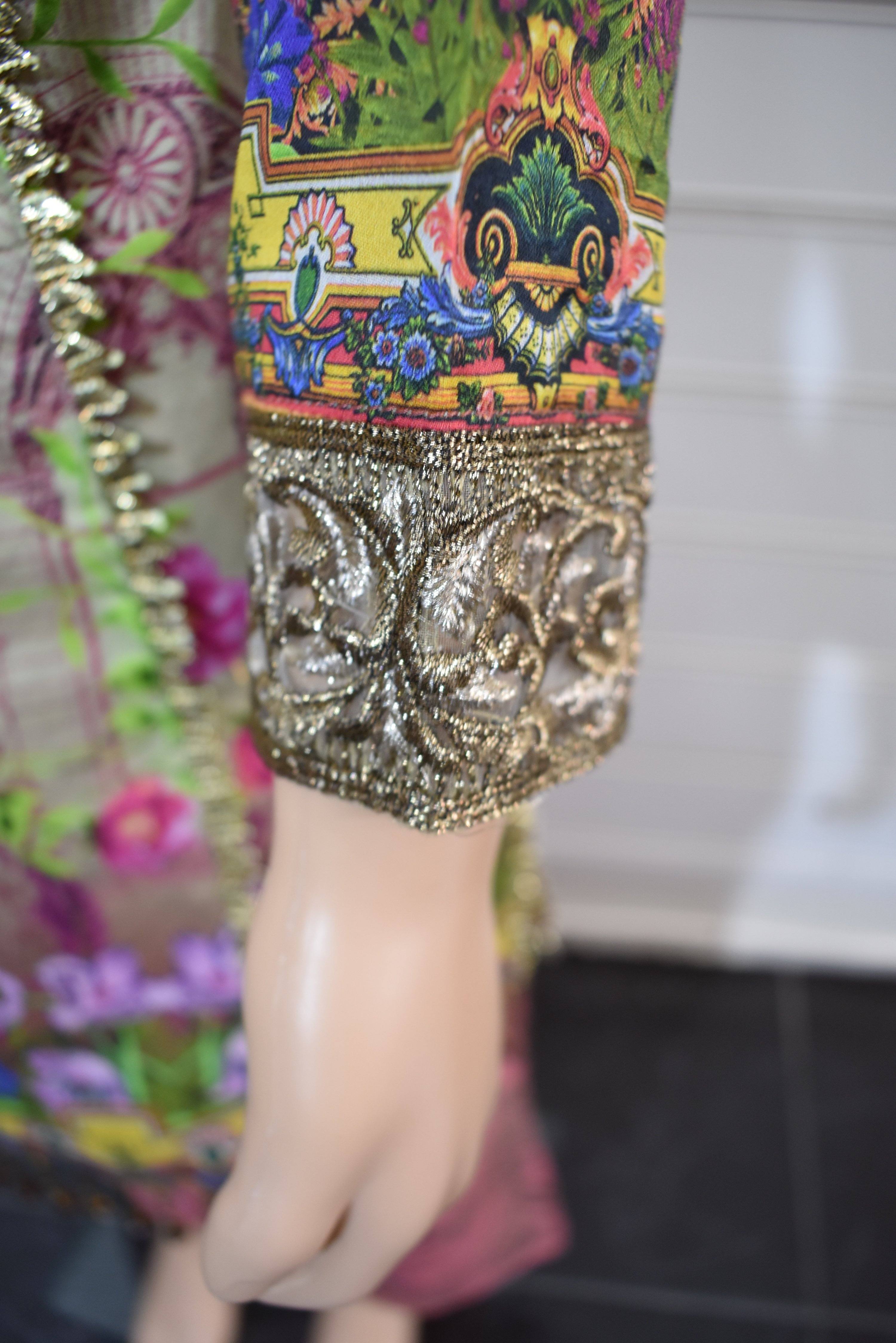 Simrans Kids Digital Print Outfit with Printed Sharara Trousers AL21K - Stylish Ethnic Wear for Girls' Parties & Festivals