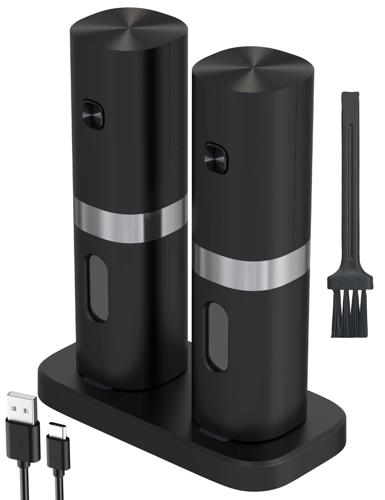 IraXpro Rechargeable Electric Salt and Pepper Grinder Set with LED Light & Adjustable Ceramic Grinders - Perfect for Kitchen, Restaurant, BBQ, Camping & Dinner Parties