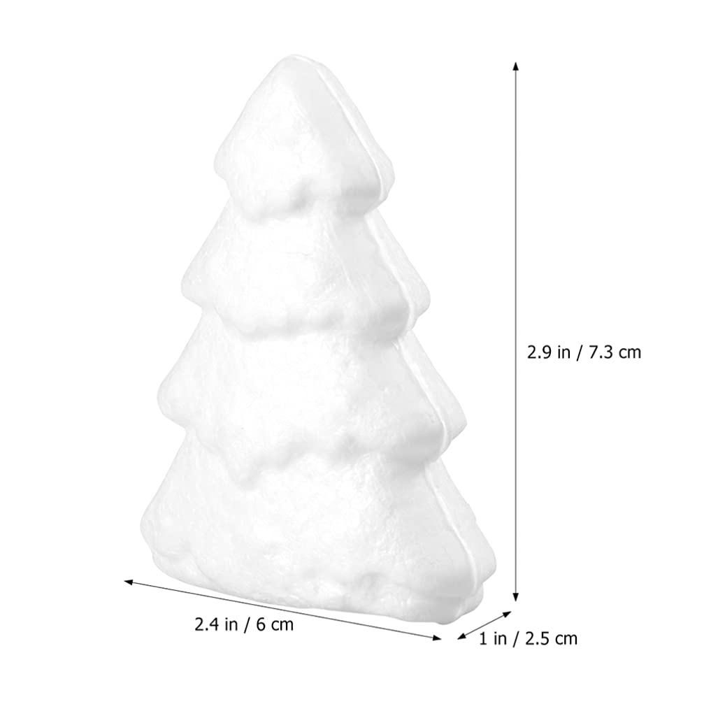 EXCEART 15pcs White Christmas Tree Tower Desk Topper - DIY Wreath Making Supplies, Handmade Tabletop Decorations, Foam Craft Accessories for Holiday Party, Home, Office & Kids DIY Projects