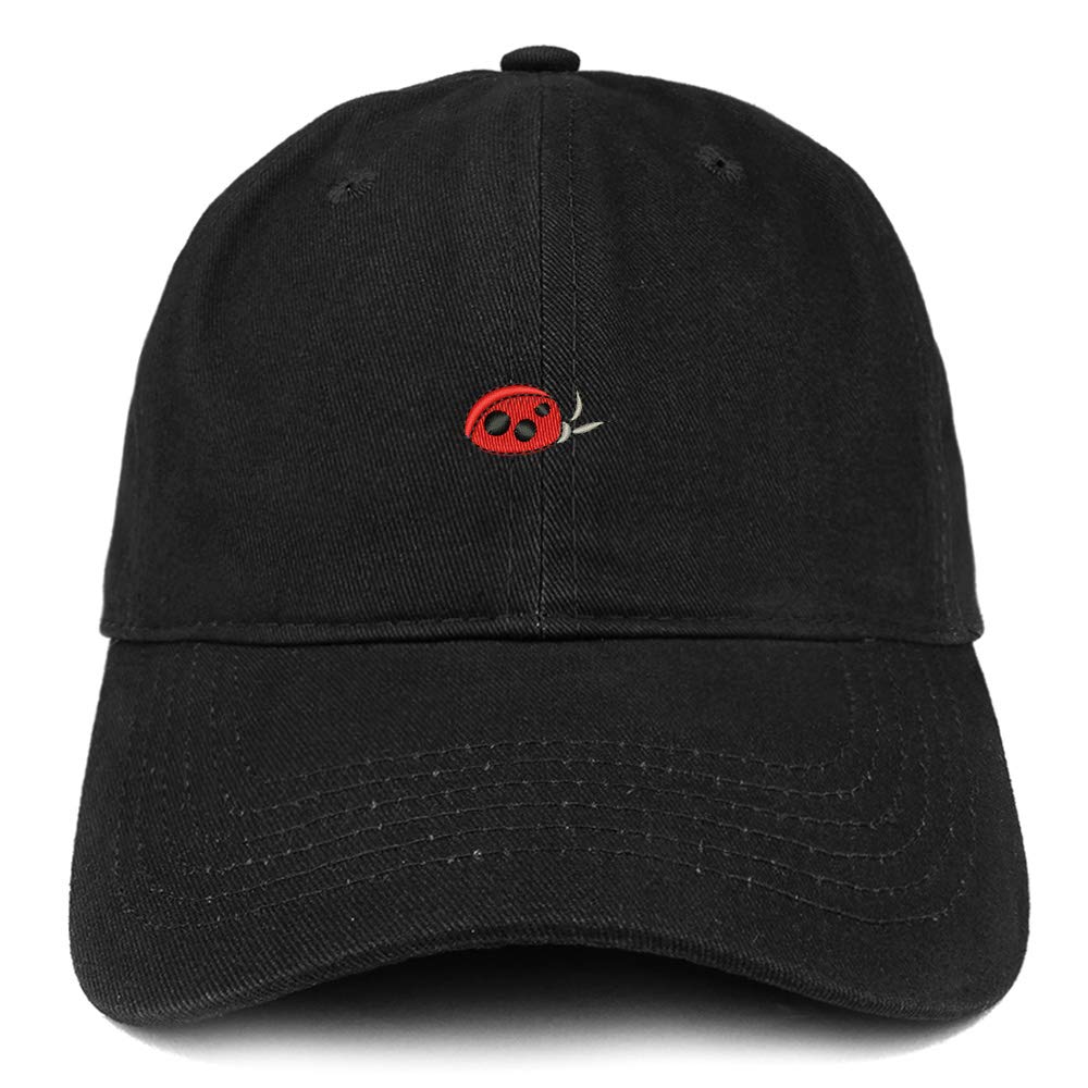 Trendy Ladybug Embroidered Cotton Dad Hat for Women - Casual Unstructured Baseball Cap for Outdoor Activities, Gardening, and Summer Fashion