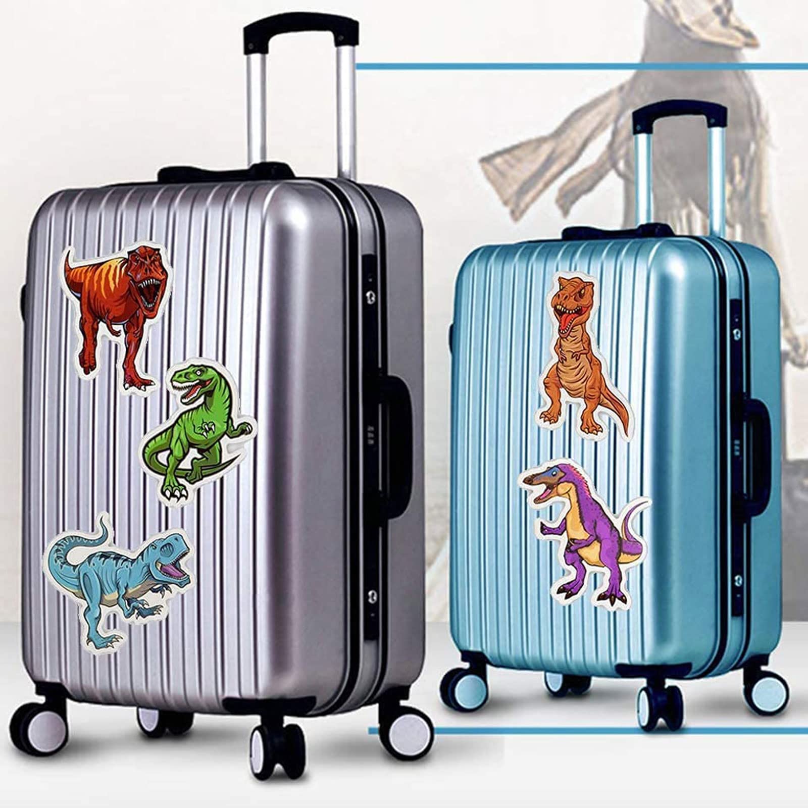 Dinosaur Stickers for Kids - 50 Pack Waterproof Vinyl Decals for Water Bottles, Cars, Laptops, Scrapbooks & Luggage - Cute Cartoon Stickers for Adults, Teens & Toddlers - Perfect for Party Favors, Holiday Decor & School Supplies