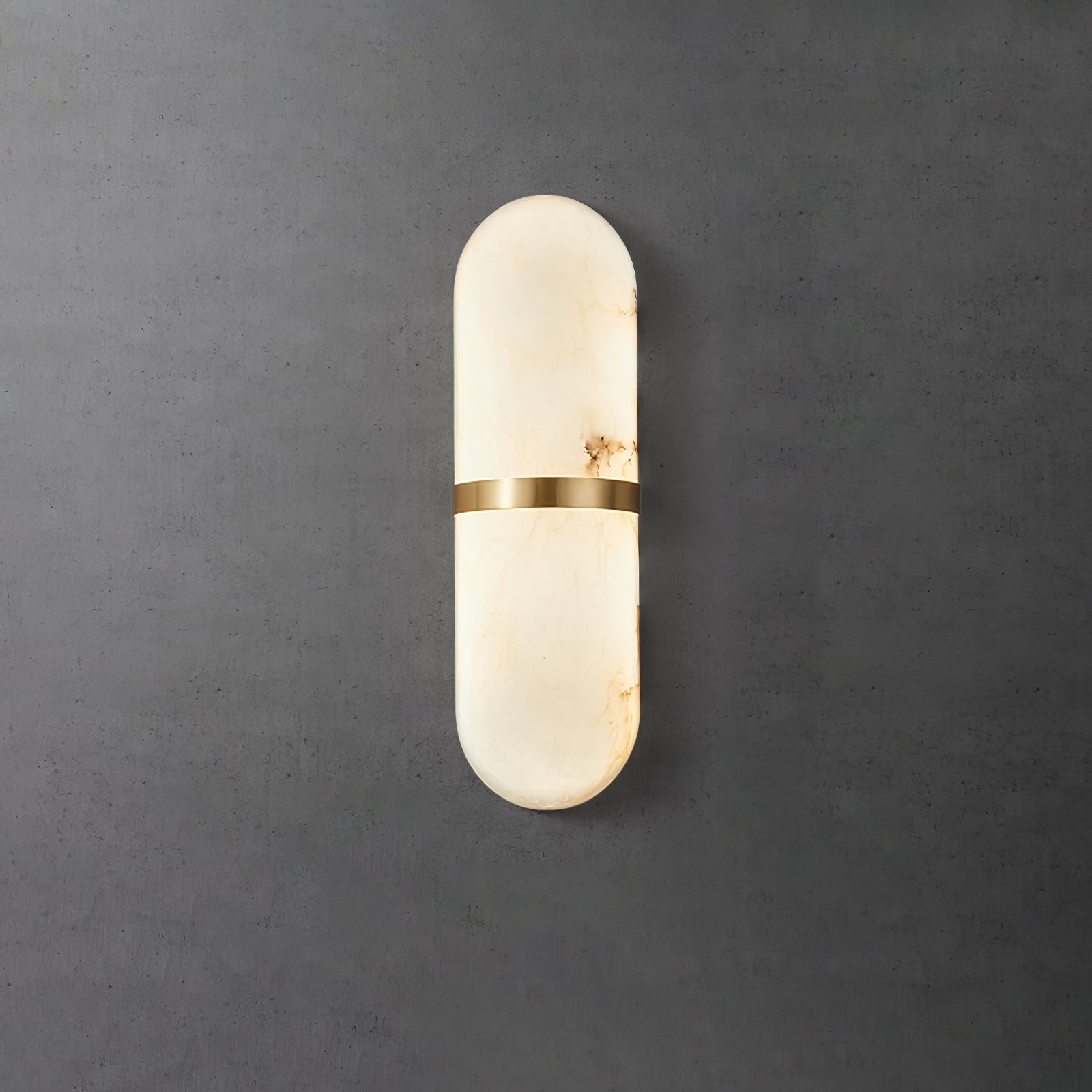 Alabaster Pill Wall Light - Elegant Modern Sconce for Bedroom, Living Room & Hallway Lighting - Dimmable LED Wall Lamp for Home Decor