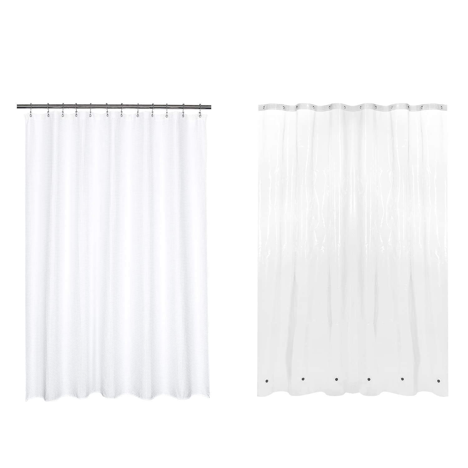 Barossa Design Waterproof Shower Curtain Set with PEVA Liner - Bathroom Decor for Modern Homes, Perfect for Master Bath & Guest Bathrooms