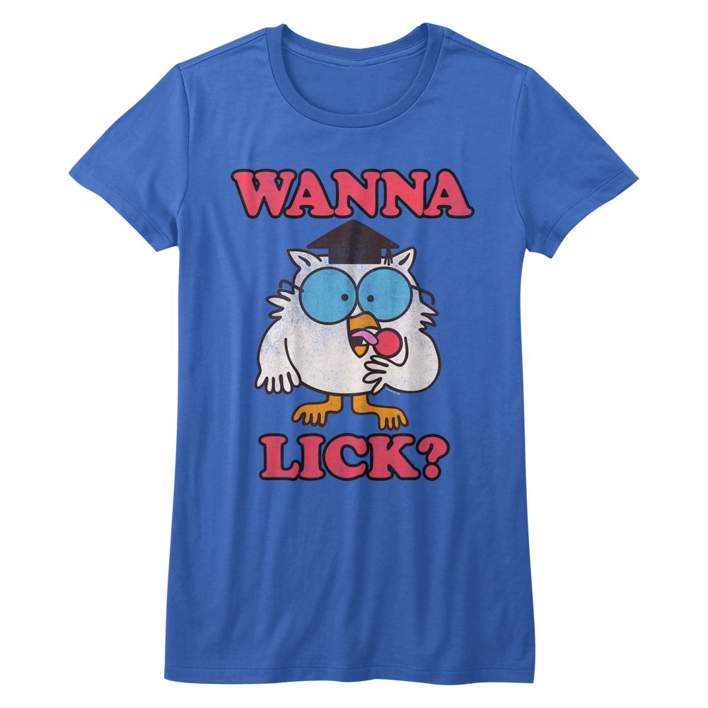 Tootsie Roll Chocolate Flavored Candy Caramel Taffy Wanna Lick Juniors T-Shirt - Fun Vintage Candy Lover Tee for Women & Girls - Perfect for Halloween, Birthday Parties & Candy-Themed Events