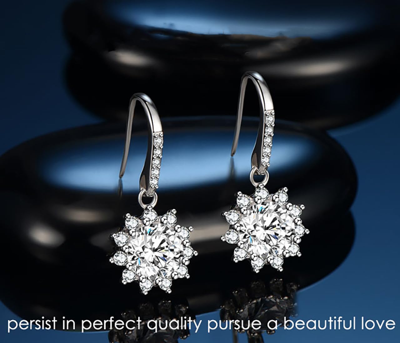 1Ct-3Ct Moissanite Hoop Drop Earrings for Women - Elegant Anniversary Jewelry, Birthday & Valentine's Day Gifts for Wife, Girlfriend or Mom | Perfect for Date Nights, Weddings & Special Occasions