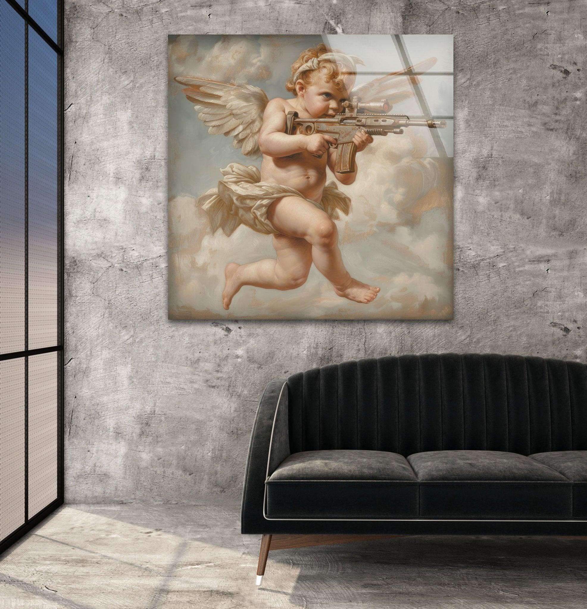 Baby Angel Glass Wall Art - Handcrafted Nursery Decor for Baby Rooms, Christening Gifts & Home Wall Decor | Perfect for Nurseries, Bedrooms & Spiritual Spaces