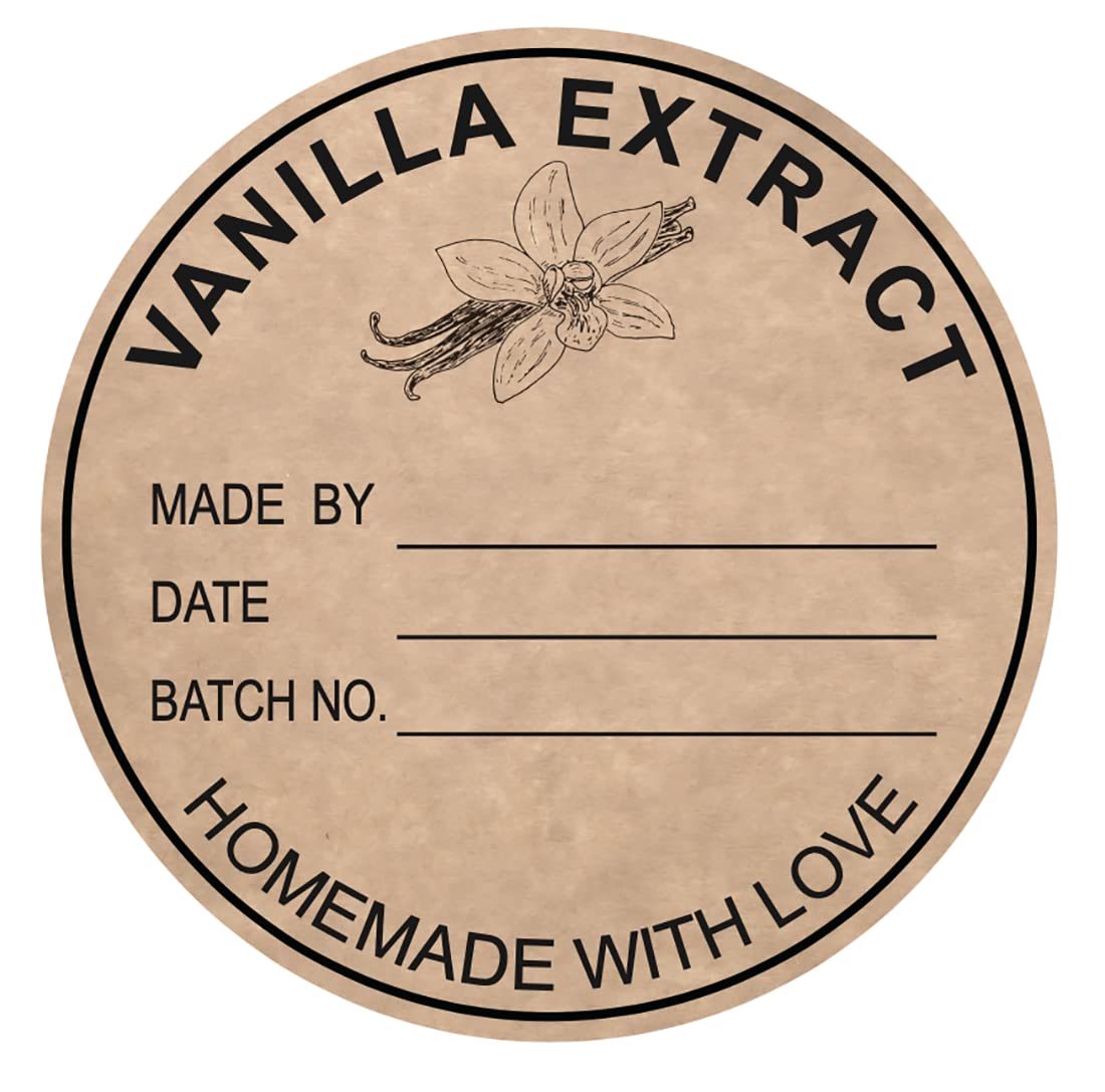 2 Inch 300 PCS Vanilla Extract Labels - Premium Homemade Vanilla Stickers for Handcrafted Vanilla Bottles, Kitchen Pantry & Mason Jars - Perfect for DIY Vanilla Extract Gifts & Home Canning Organization