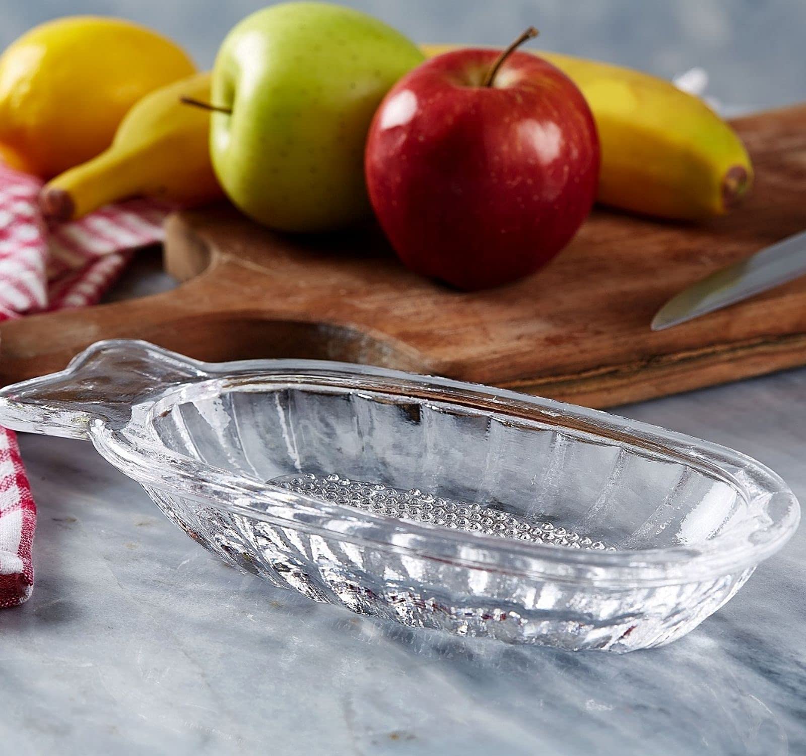 DESTALYA Glass Apple Grater for Baby Food - Crystal Fruit & Vegetable Grater - Healthy Puree Maker & Small Manual Food Processor - Kitchen Tool for Making Homemade Baby Purees & Smoothies