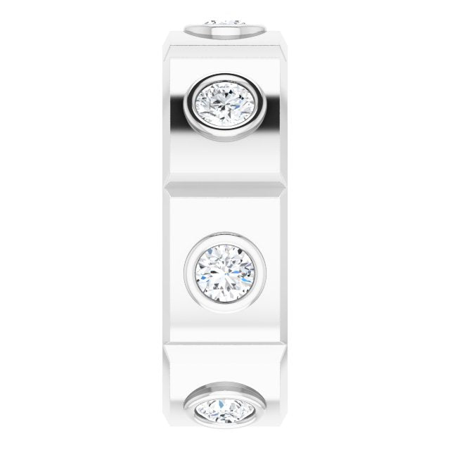 1.20 Carat Round Diamond Eternity Wedding Band - Bezel Set Engagement Ring for Women - Perfect for Anniversaries, Proposals & Special Occasions