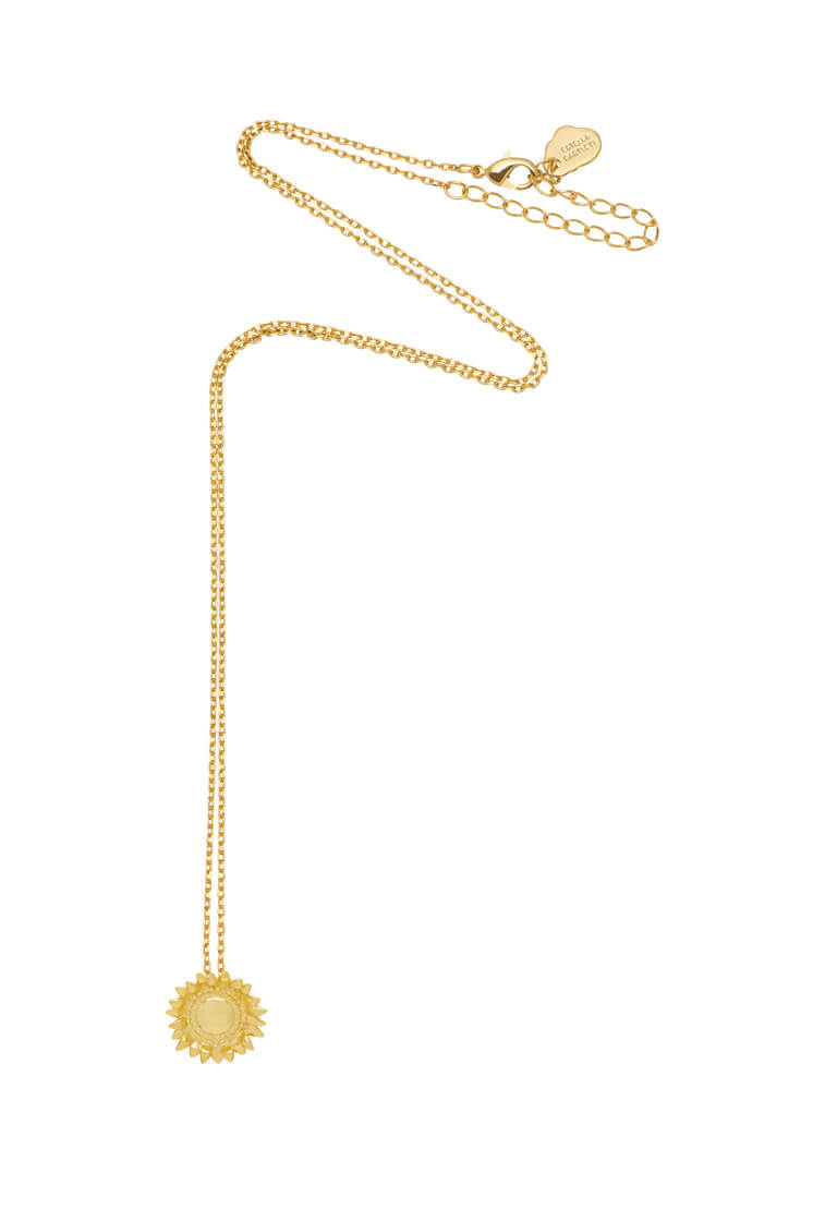 Sunflower Pendant Necklace - 14K Gold Plated Floral Jewelry for Women, Dainty Sunflower Necklace Gift for Her - Perfect for Everyday Wear, Date Nights & Special Occasions