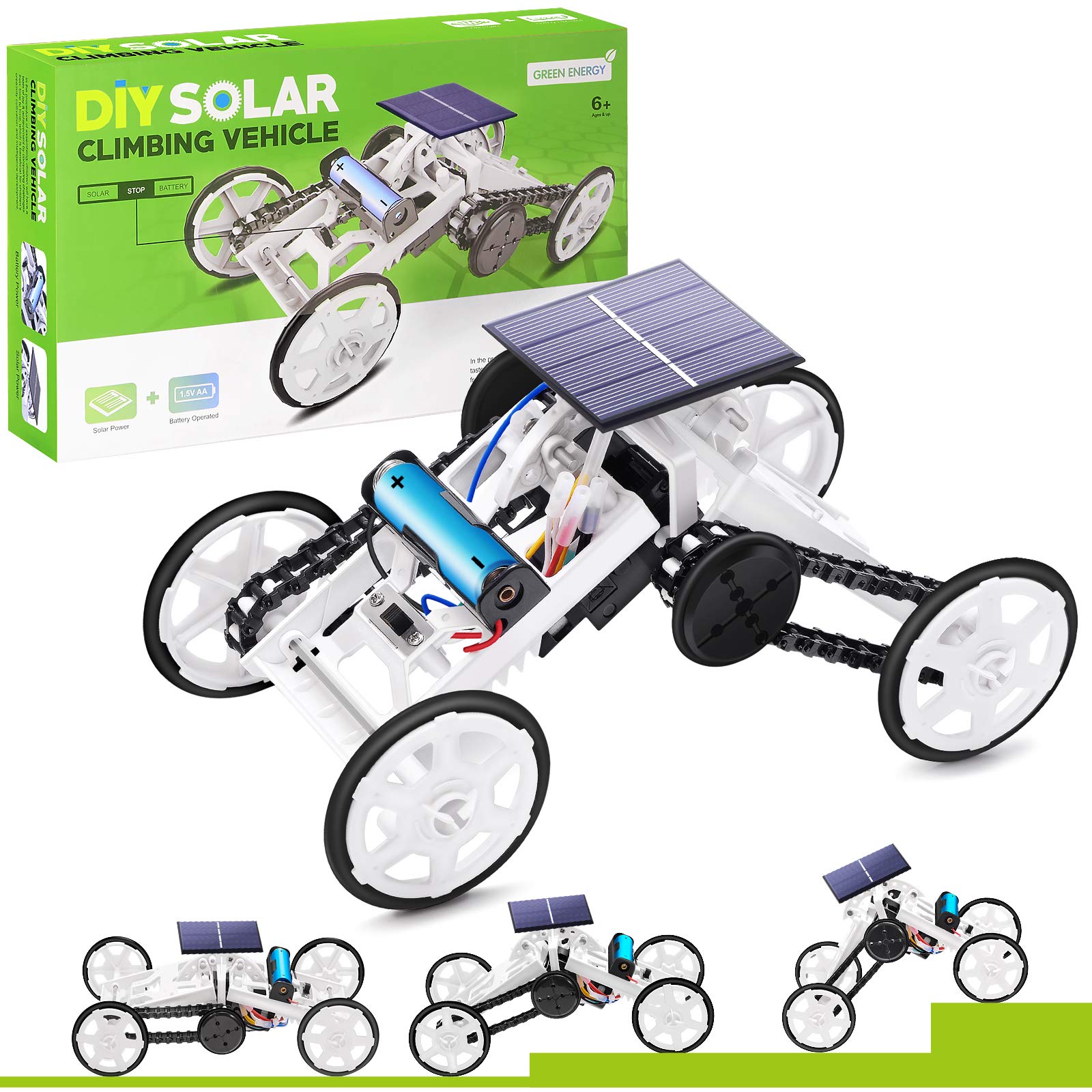 Selieve STEM Solar Powered Climbing Vehicle Kit - DIY Mechanical Engineering Toy for Kids Ages 6-12, Educational Science Building Project | Perfect Birthday & Easter Gift for Boys & Girls | Fun Outdoor & Indoor STEM Learning Activity