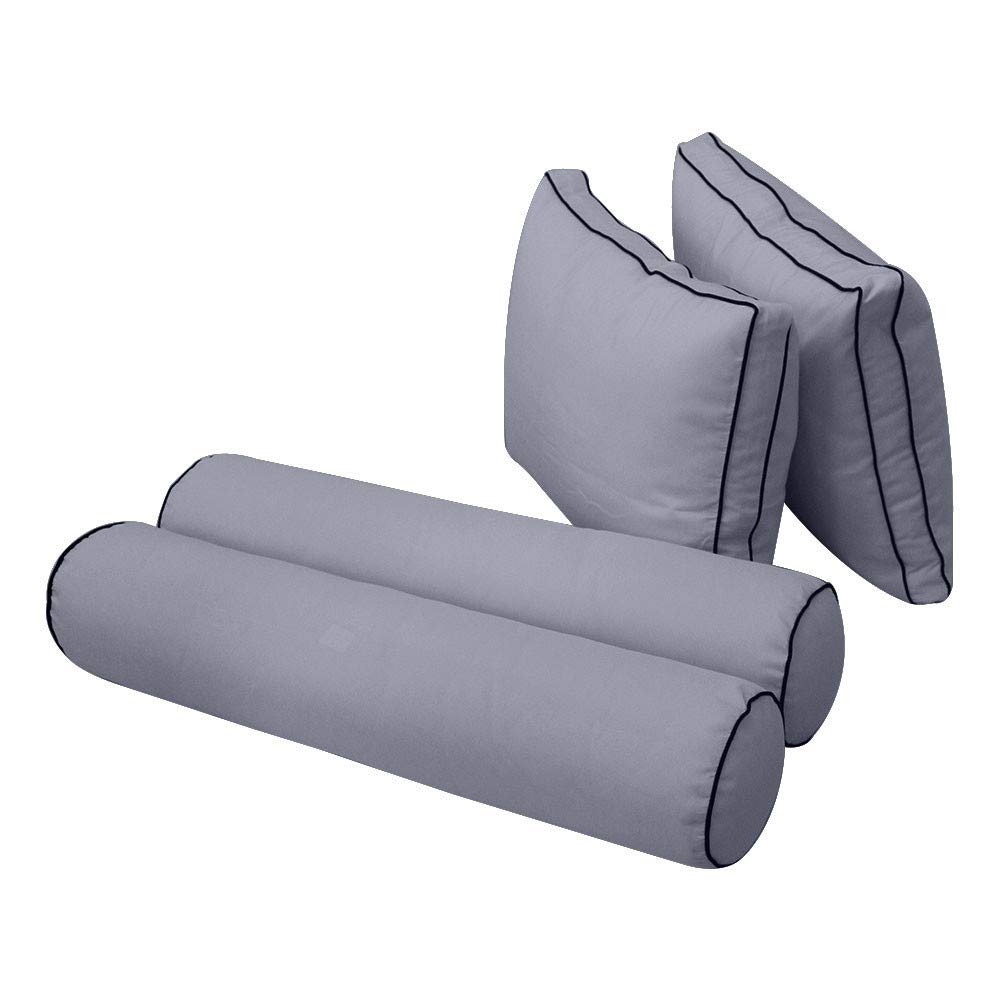 Prolinemax Outdoor Style 1 Twin-XL Daybed Mattress Cover with Contrast Trim - Fitted Bolster Pillow Sheet AD001 - Perfect for Patio Furniture, Sunroom Lounging & Guest Bedding