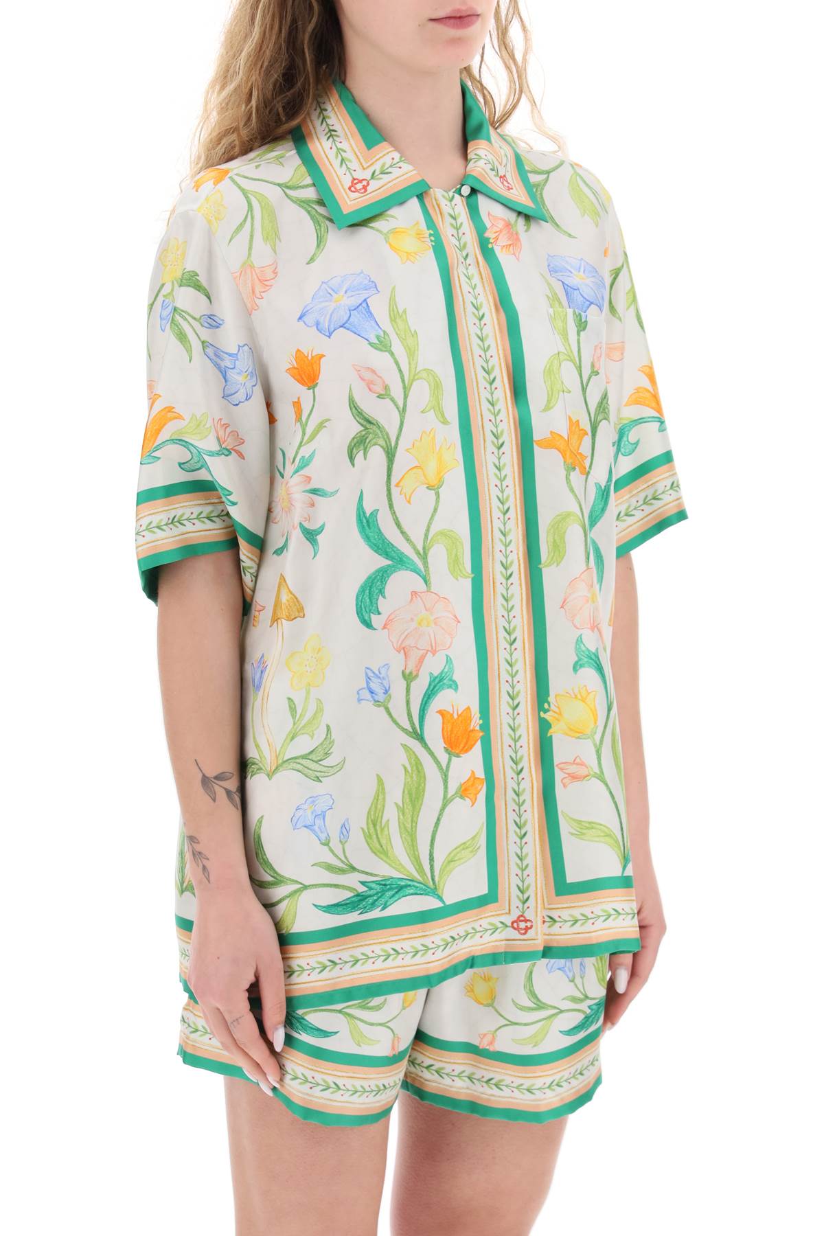 Casablanca Cuban Collar Shirt with Floral Print - Stylish Summer Shirt for Men, Beachwear & Vacation Outfits