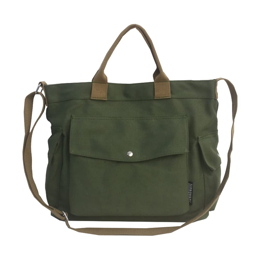 TIAASTAP Canvas Tote Bag for Women - Multi-Pocket Handbag with Zipper Compartments, Durable Shoulder Bag for School, Work, Shopping & Travel | Perfect for Daily Use, Office Commute and Beach Outings