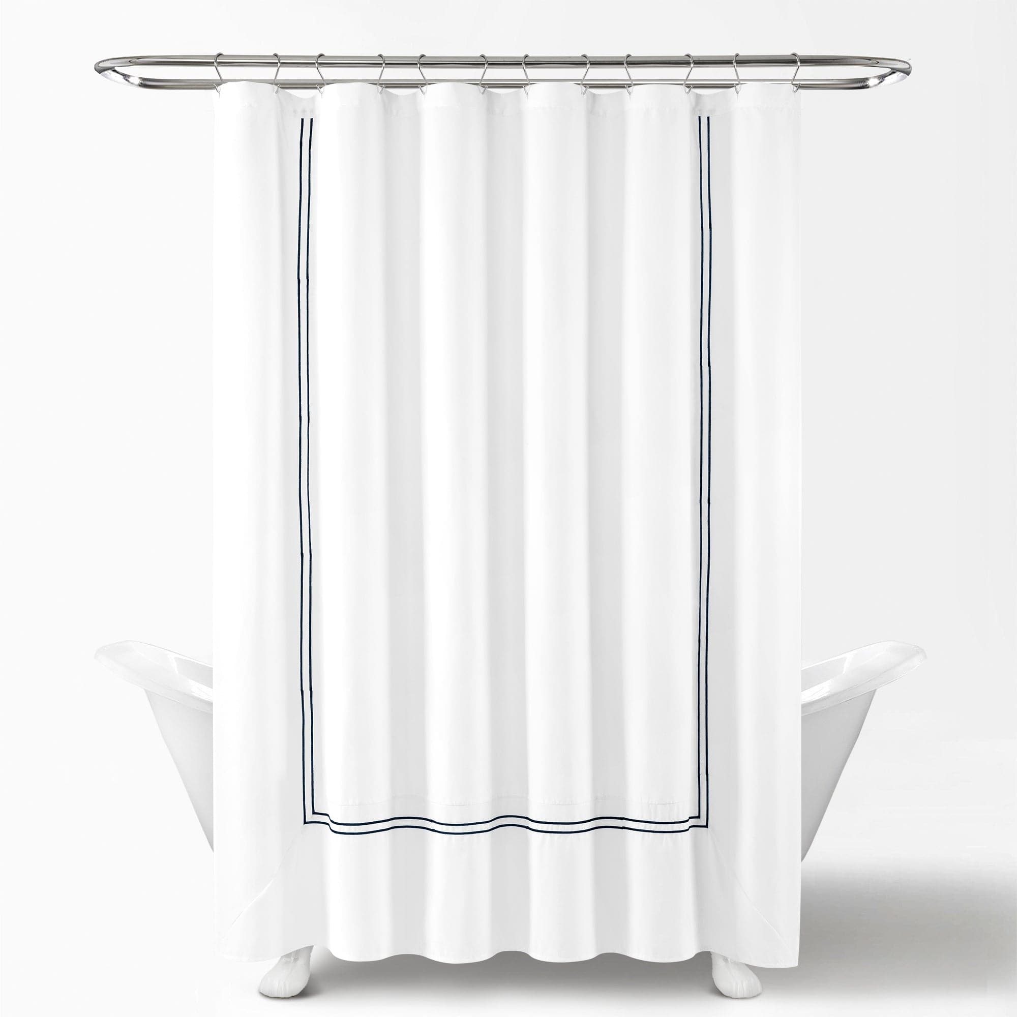 Luxury Hotel Collection Shower Curtain - Waterproof Fabric Bathroom Decor with 12 Hooks - Perfect for Master Bath, Guest Bath & Apartment Living (72