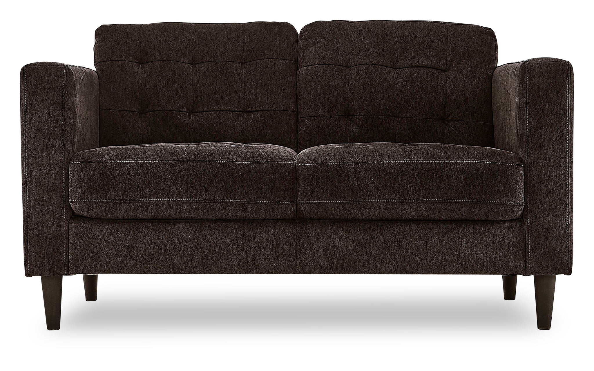 Anthena Loveseat Dark Chocolate Brown Sofa - Comfortable Two-Seater for Living Room, Lounge, and Small Spaces