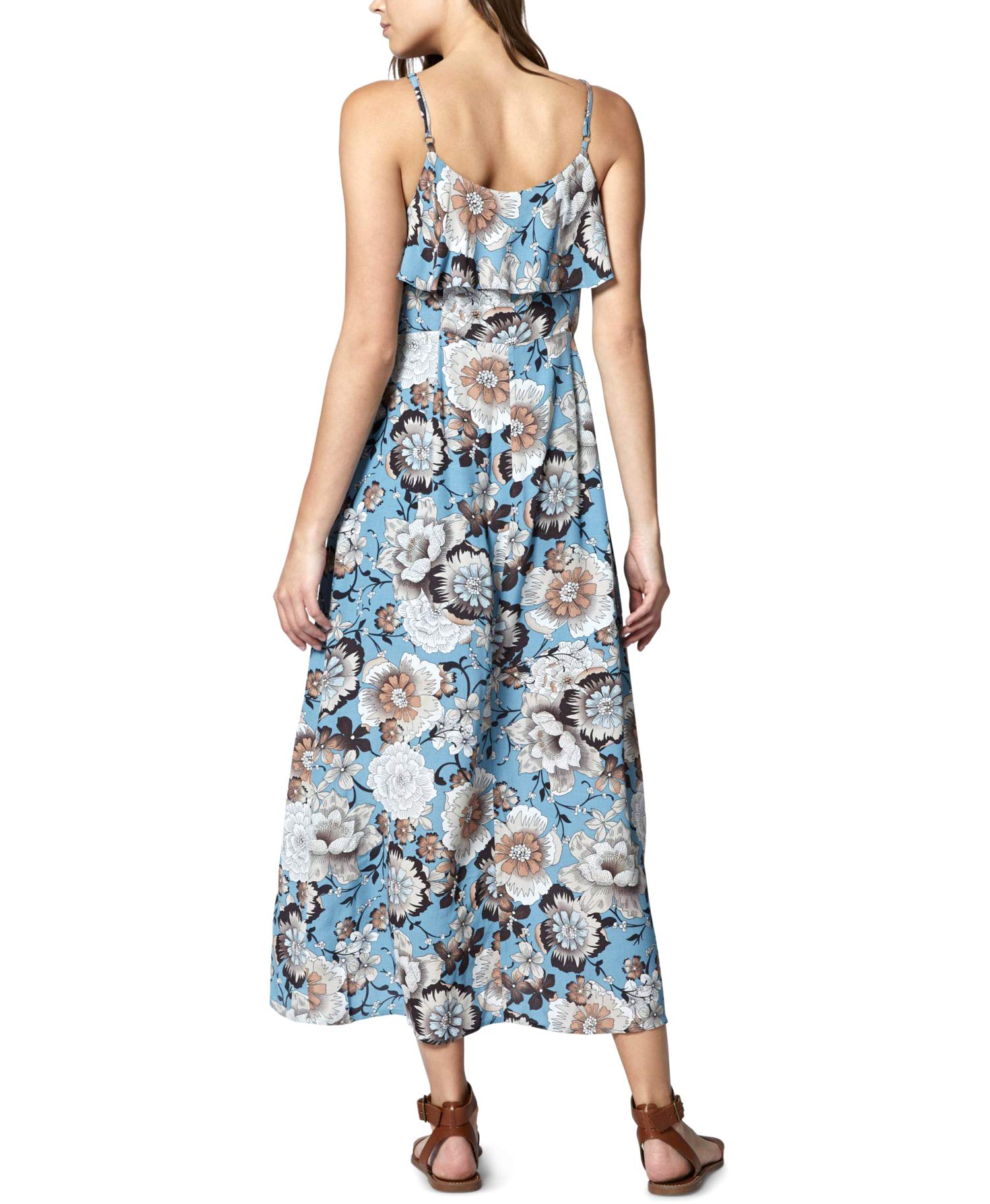 Sanctuary Women's Floral Print Maxi Dress with Adjustable Straps - Blue Size M | Summer Beach Cover Up, Vacation Dress, Boho Chic Outfit