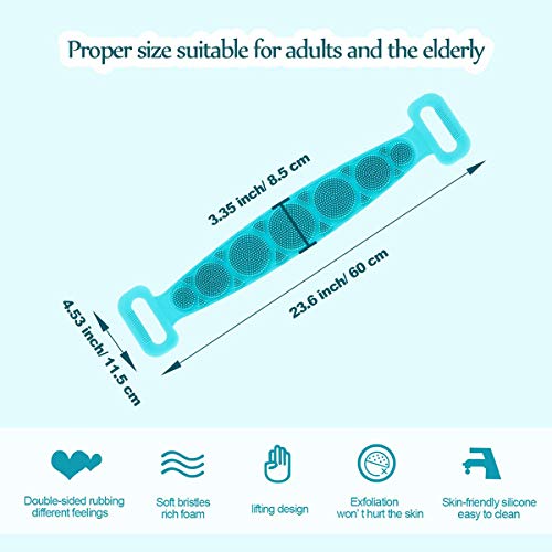 K Kudos Silicone Body Scrubber - Dual-Side Exfoliating Brush for Deep Skin Cleaning & Massage - Perfect for Shower & Spa (2Pcs)