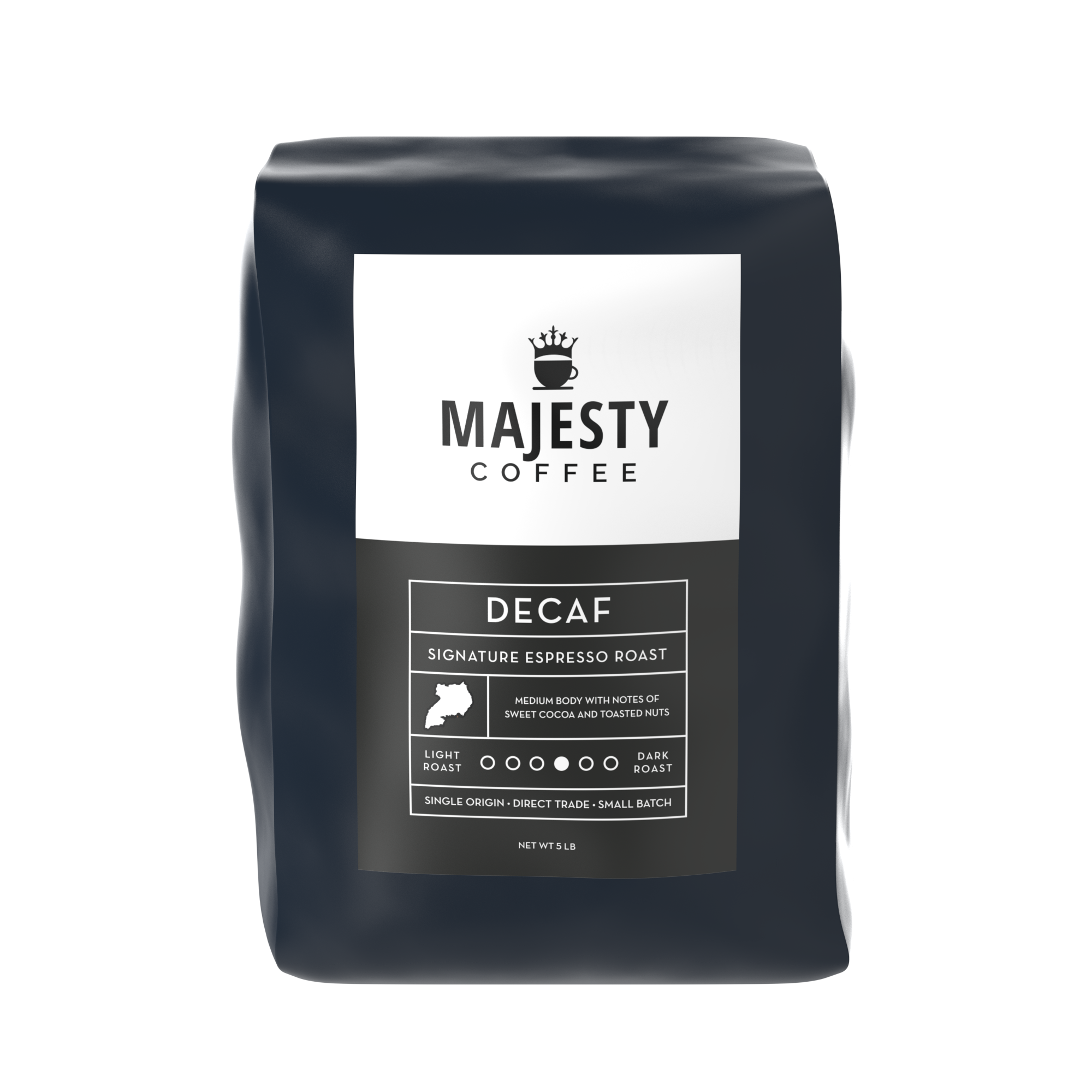 Organic Decaf Espresso Coffee Beans - 5 LB Bulk Bag - Dark Roast for Rich Flavor - Perfect for Home Brewing, Cafes & Offices