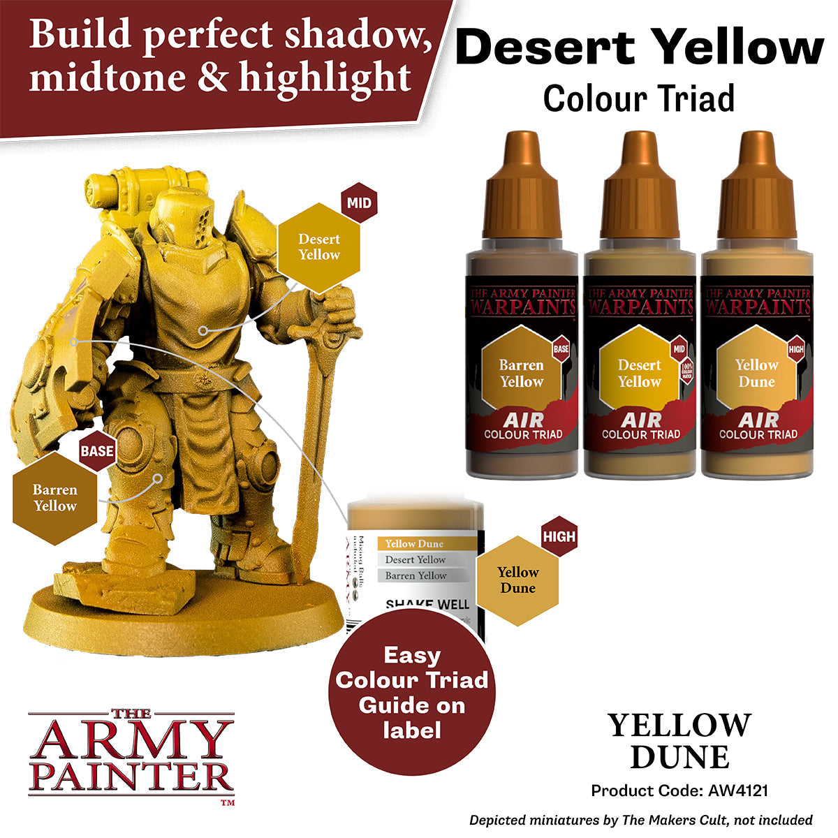Warpaints Air: Yellow Dune - Premium Acrylic Paint Set for Miniature Models & War Gaming - Perfect for Tabletop Gaming, Model Painting, and DIY Crafts