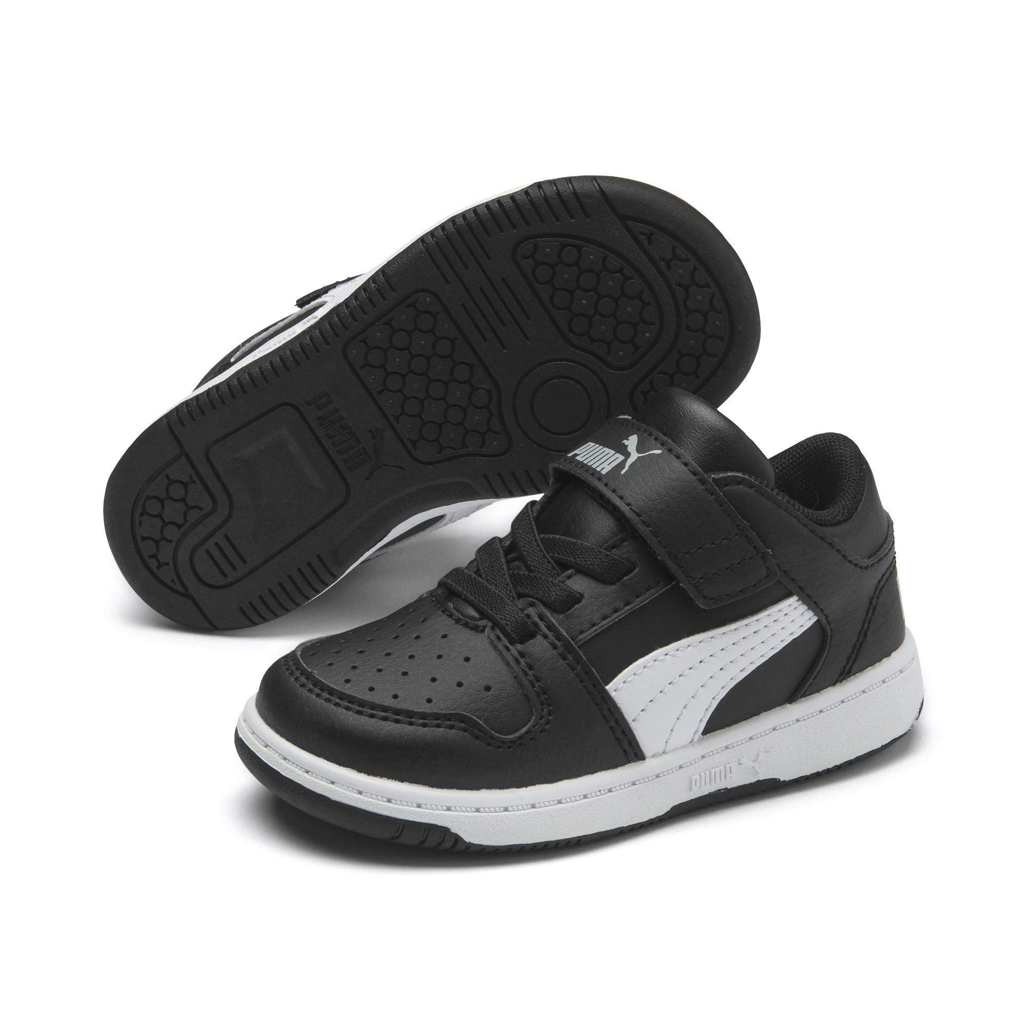 PUMA Unisex Kids Rebound Layup Hook & Loop Sneakers - Lightweight Athletic Shoes for Basketball, Running & School Activities
