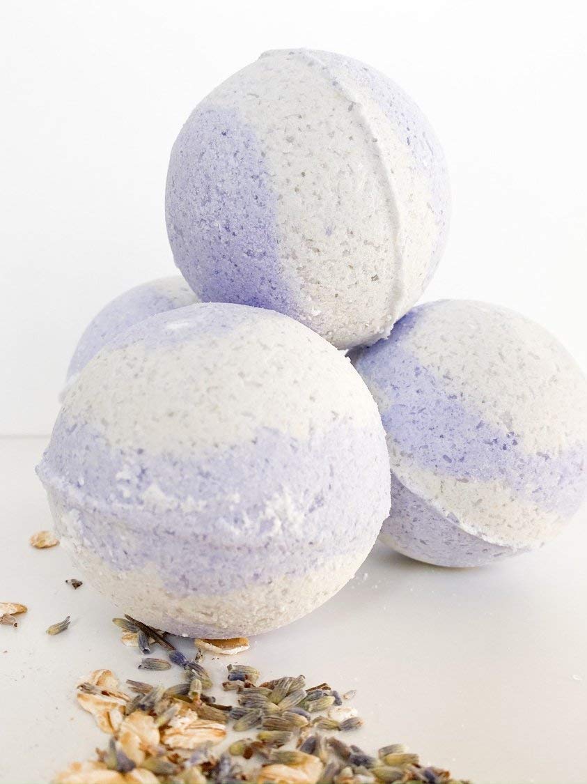 Natural Lavender & Honey Bath Bomb for Relaxation - Moisturizing Aromatherapy for Stress Relief & Self Care (Pack of 1)