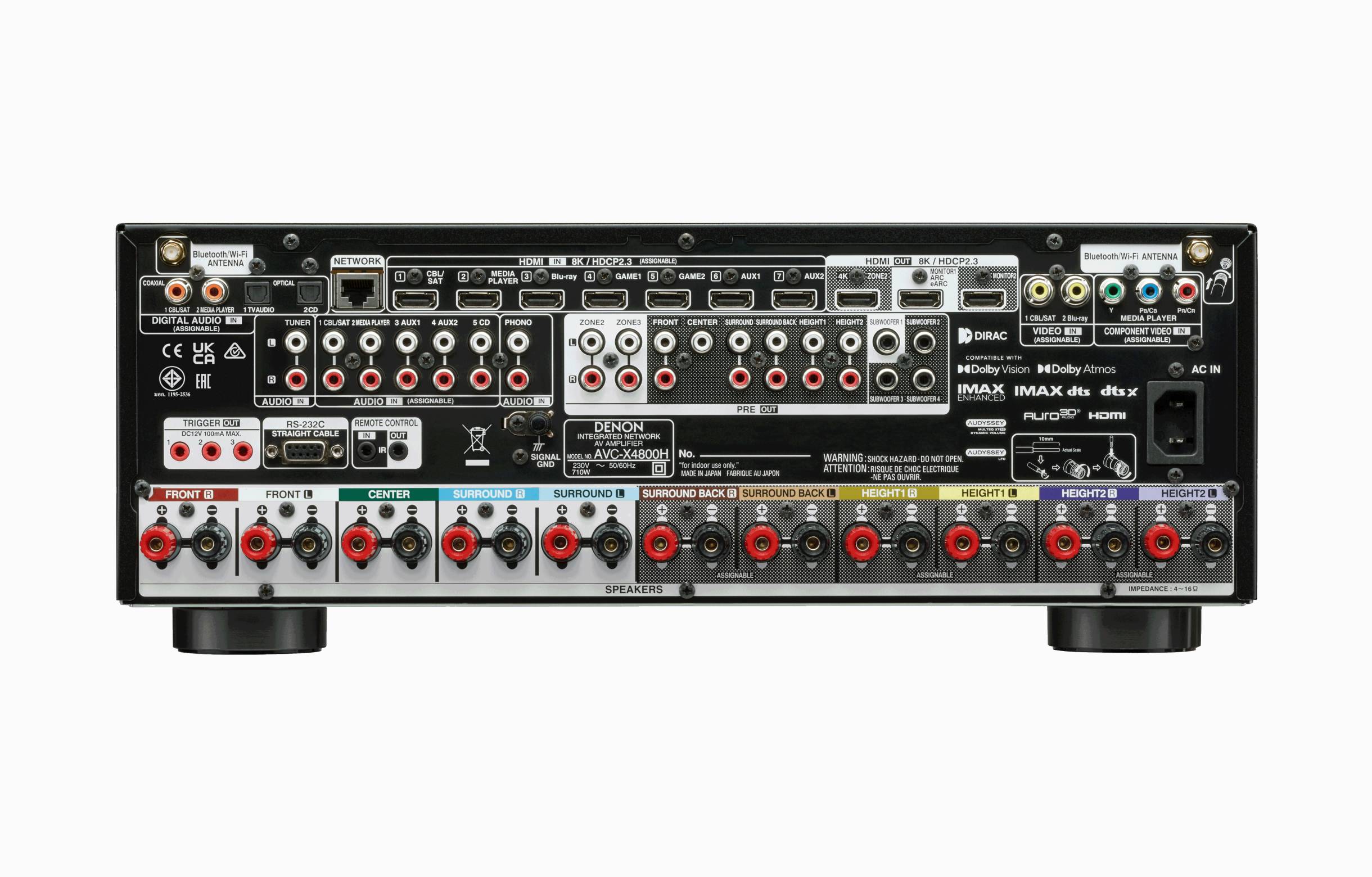 Denon AVC X4800H 9.4 Channel 8K AV Receiver with Dolby Atmos & IMAX Enhanced - Premium Home Theater Audio System for Movies, Music & Gaming