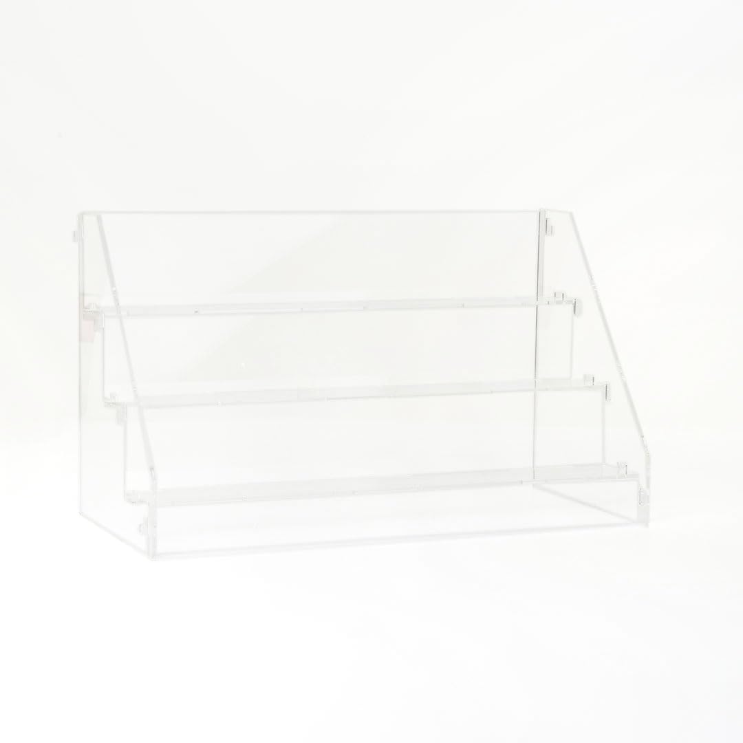 Danieli Acrylic 3-Tier Ladder Shelf - Clear Metacrylate Display Stand for Organizing Cupcakes, Desserts, Makeup & Spices | Perfect for Kitchen, Bakery, Beauty Salon & Retail Store Organization