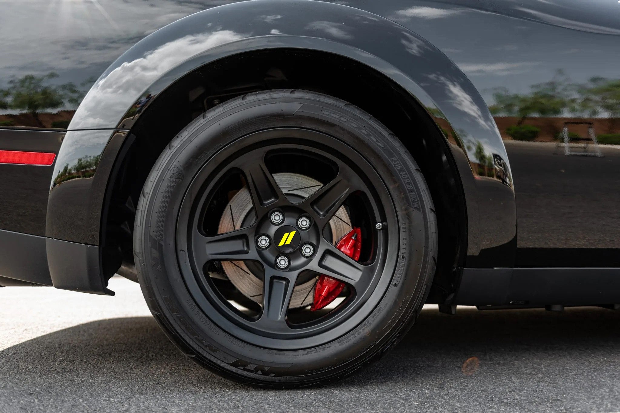 4-Piece 63mm Yellow Slash Wheel Center Caps for Dodge Charger, Challenger, Durango - Upgrade Your Ride's Style (Fits 2005-2023 Models) - Perfect for Car Shows & Custom Wheel Protection