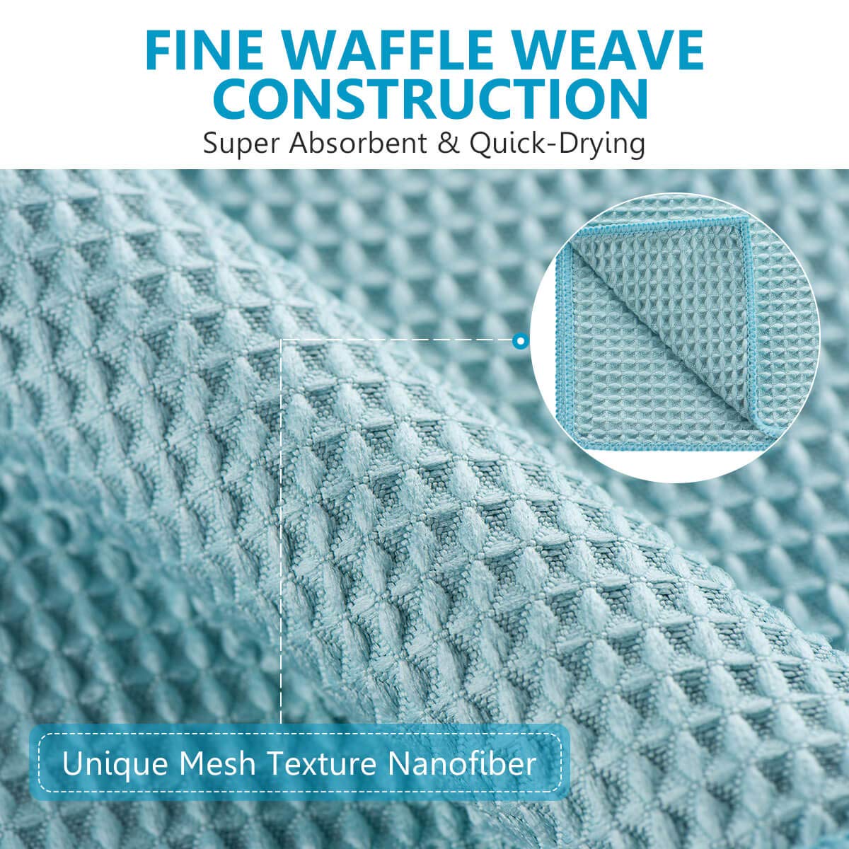 Premium Waffle Weave Microfiber Towels - 12x12