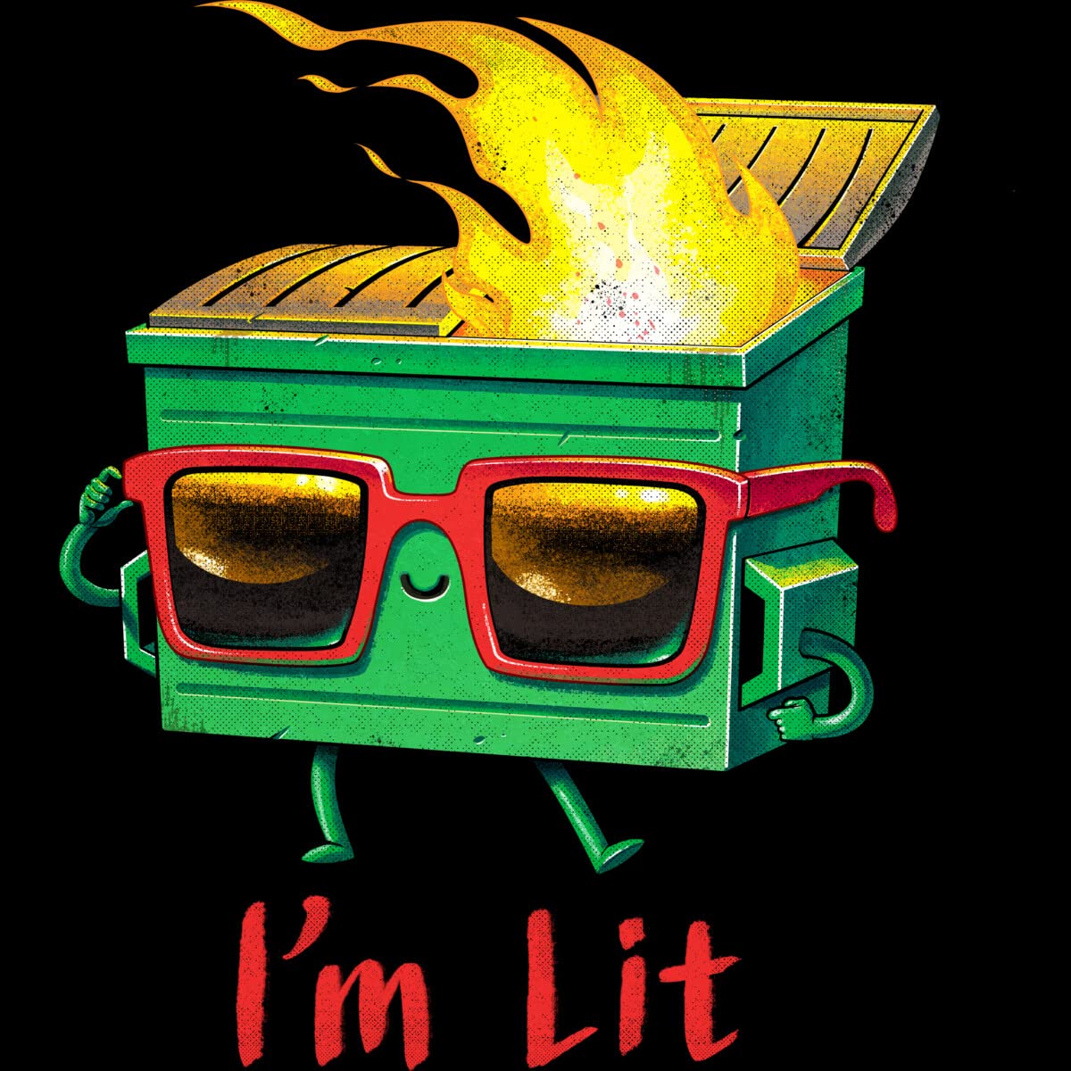 Design By Humans Men's I'm a Lit Dumpster Fire Tank Top - Funny Graphic Tee for Casual Wear & Gym