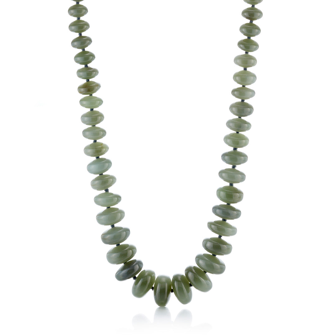 Siberian Green Jade Abacus Necklace - Handmade Graduated Beads for Wealth & Luck | Perfect for Meditation, Feng Shui & Spiritual Jewelry Gifts